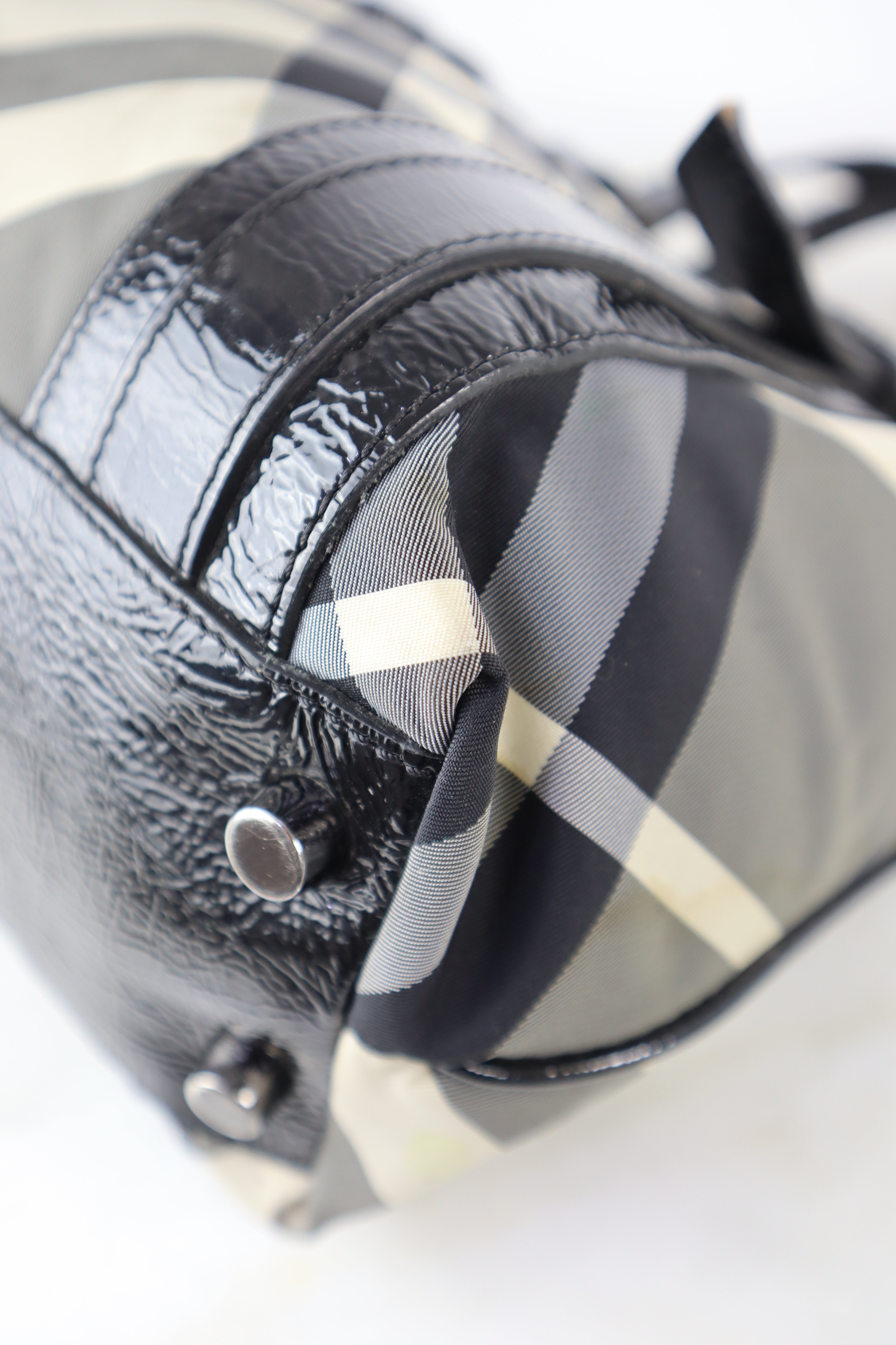 Burberry Nylon Victoria Beat Check Tote Bag