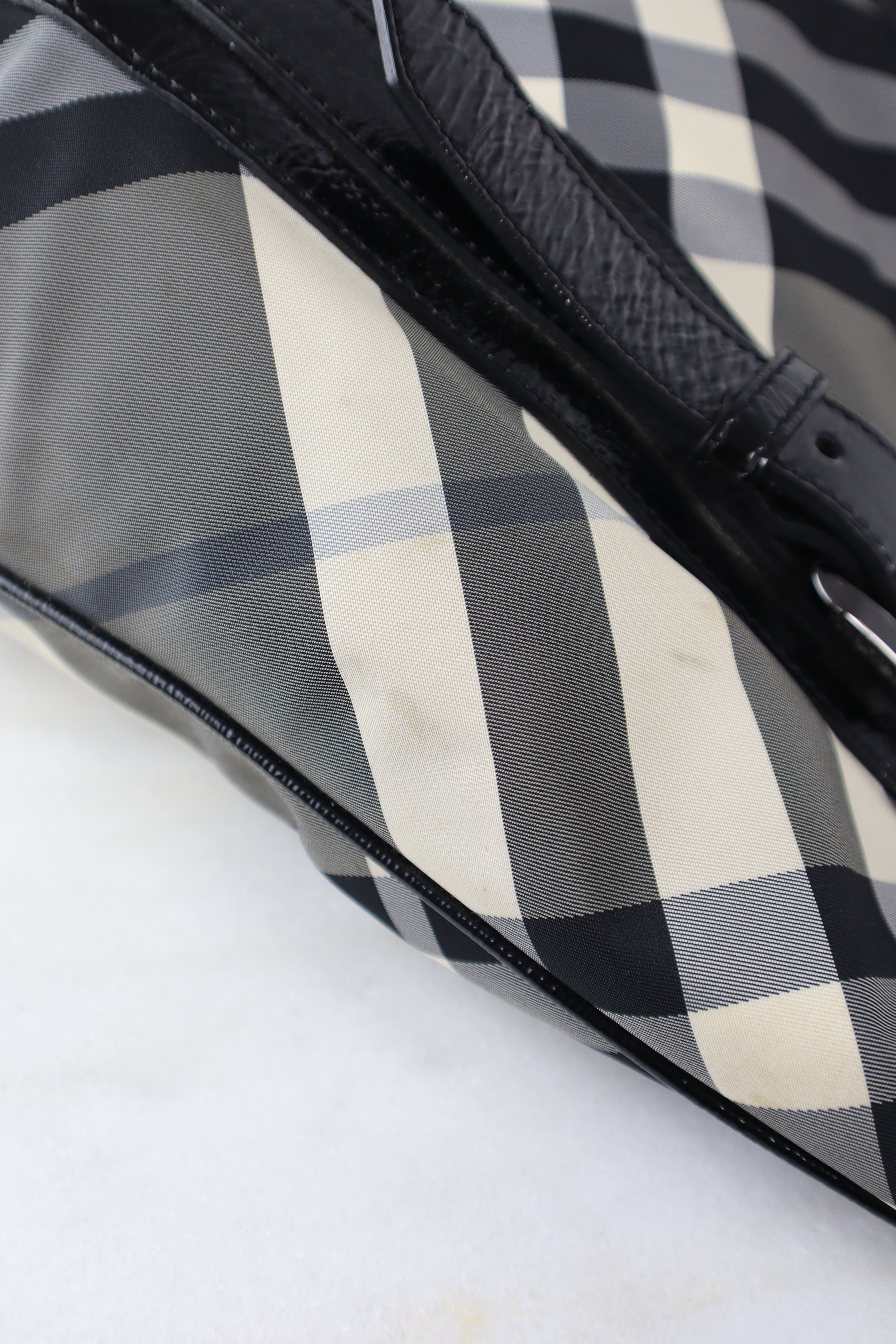 Burberry Nylon Victoria Beat Check Tote Bag