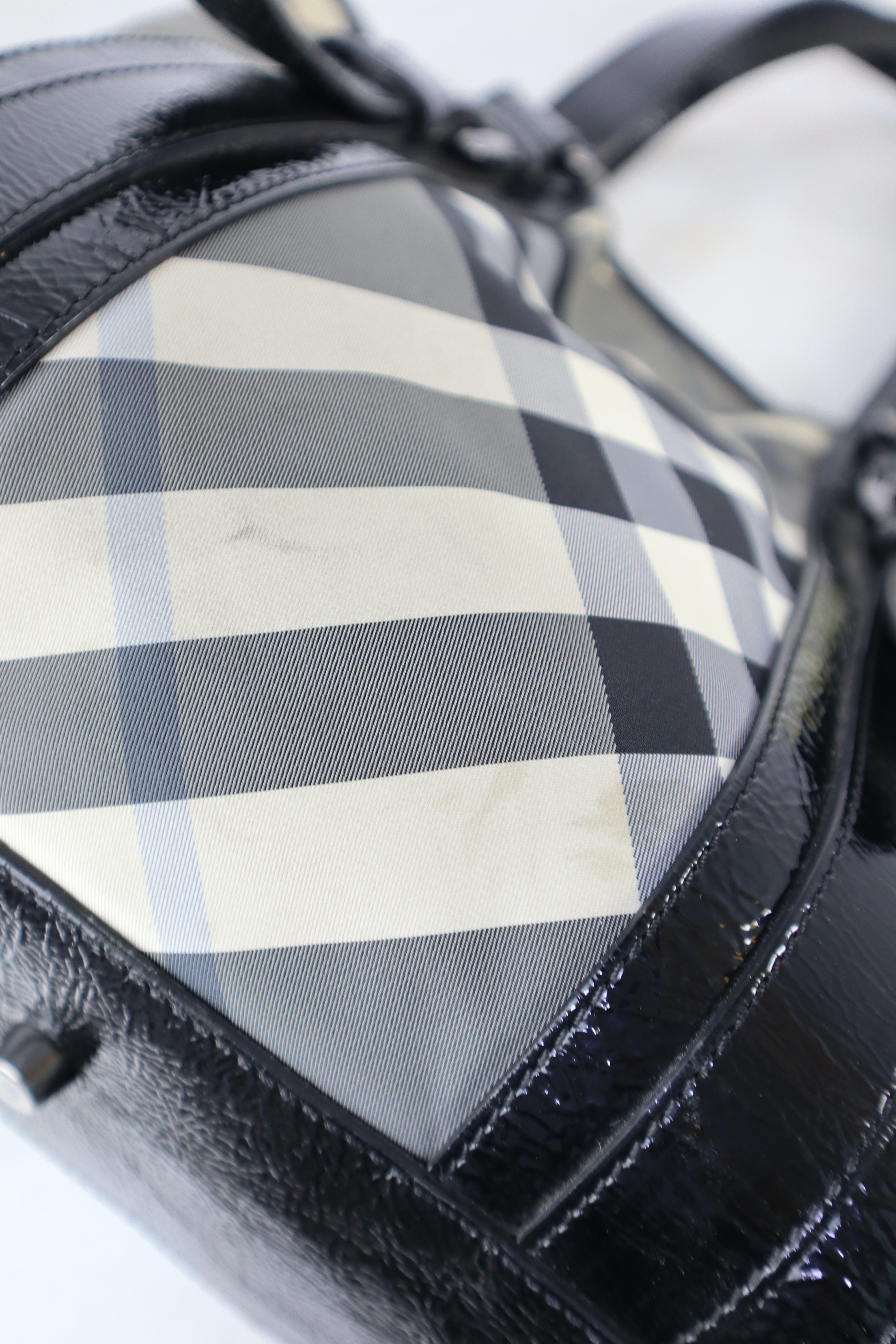 Burberry Nylon Victoria Beat Check Tote Bag