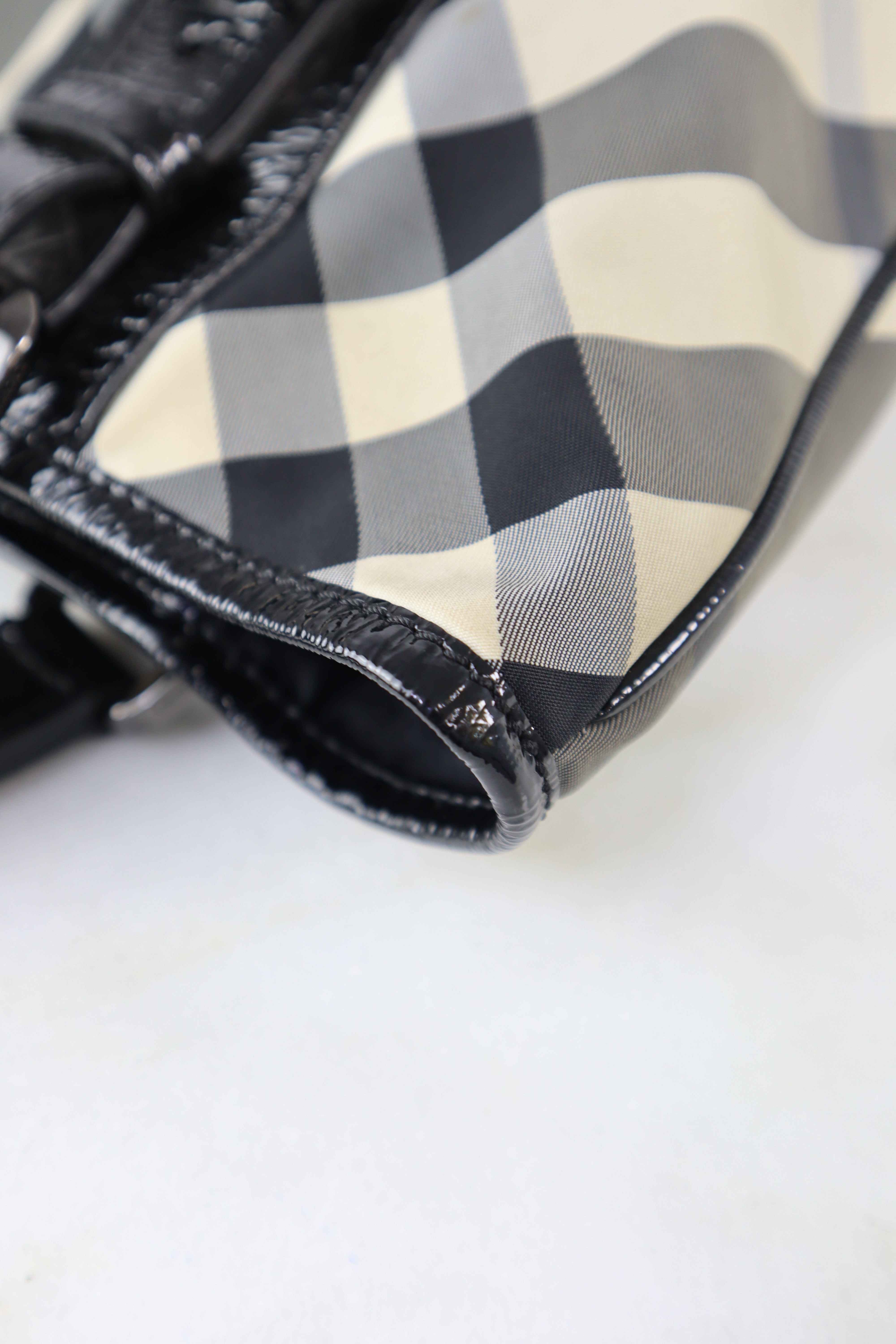Burberry Nylon Victoria Beat Check Tote Bag