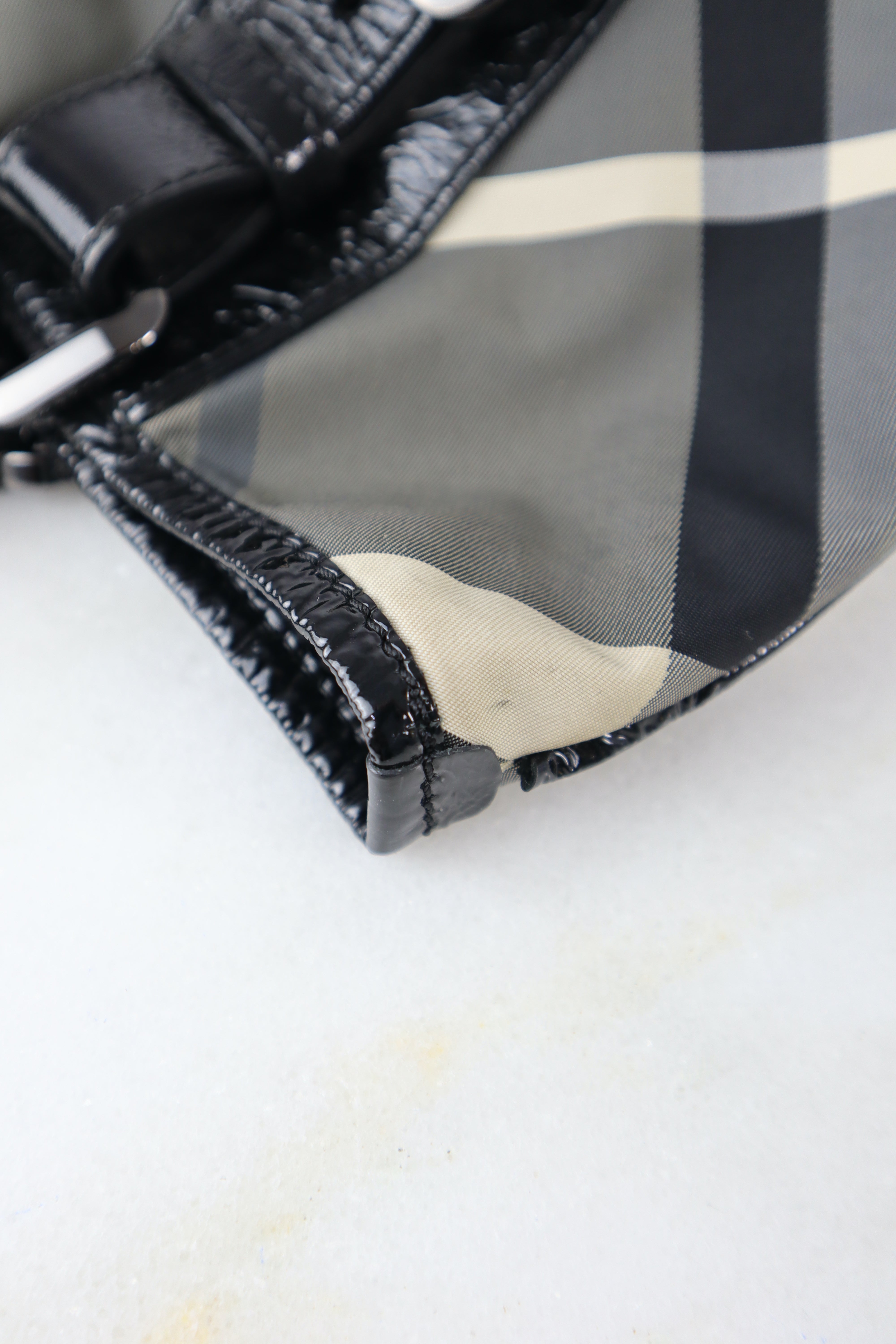 Burberry Nylon Victoria Beat Check Tote Bag