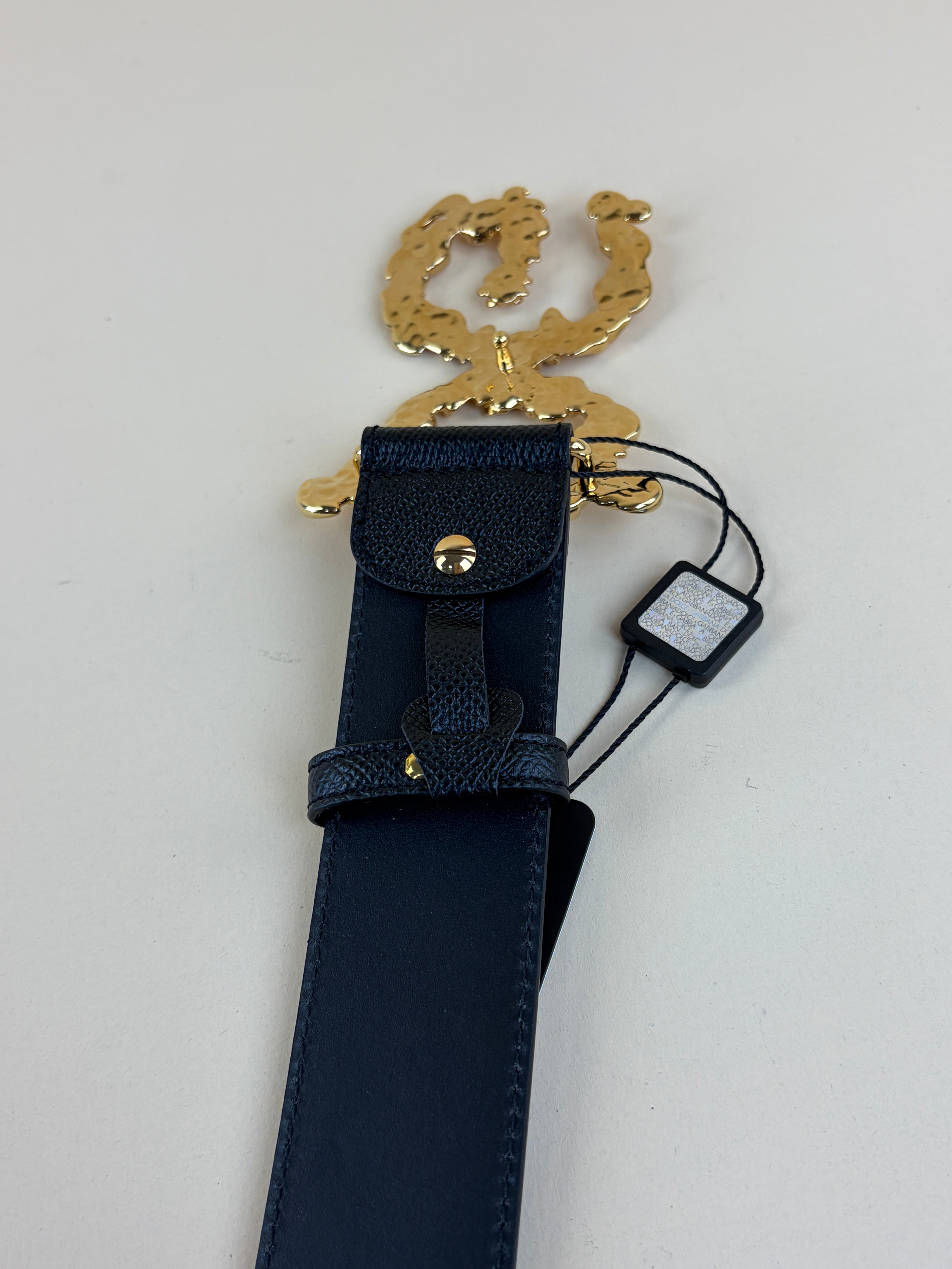 Dolce & Gabbana Black Baroque DG Logo Belt