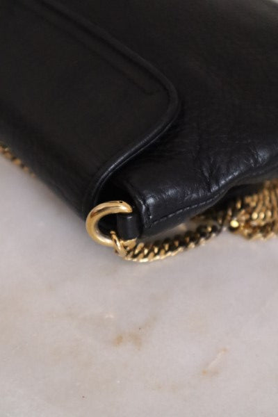 Gucci Black Pebbled Small 1973 Chain Bag