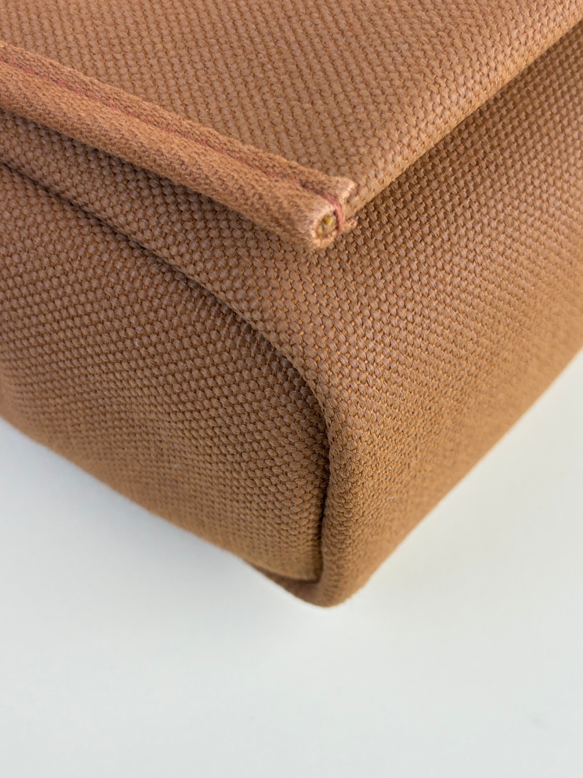 Hermes gold/fauve canvas and Vache hunter leather herbage zip20 mini bag