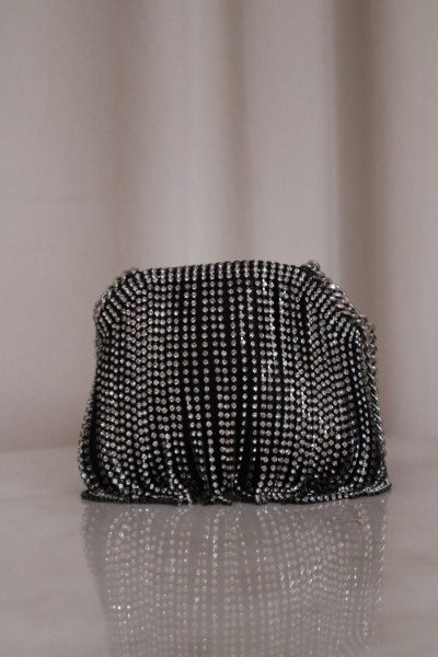 Stella Mccartney Black Crystal Fringed Falabella Mini Bag