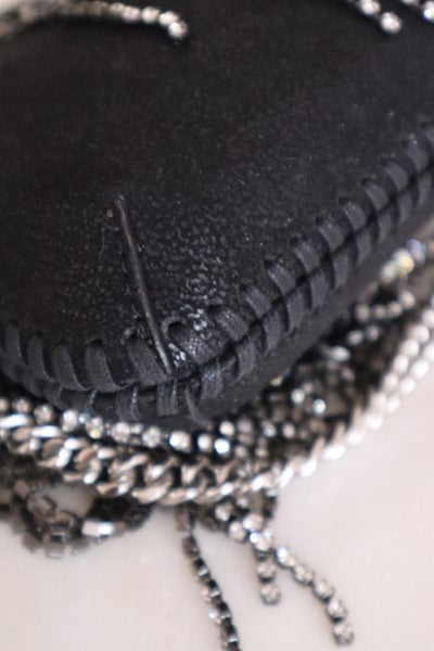 Stella Mccartney Black Crystal Fringed Falabella Mini Bag