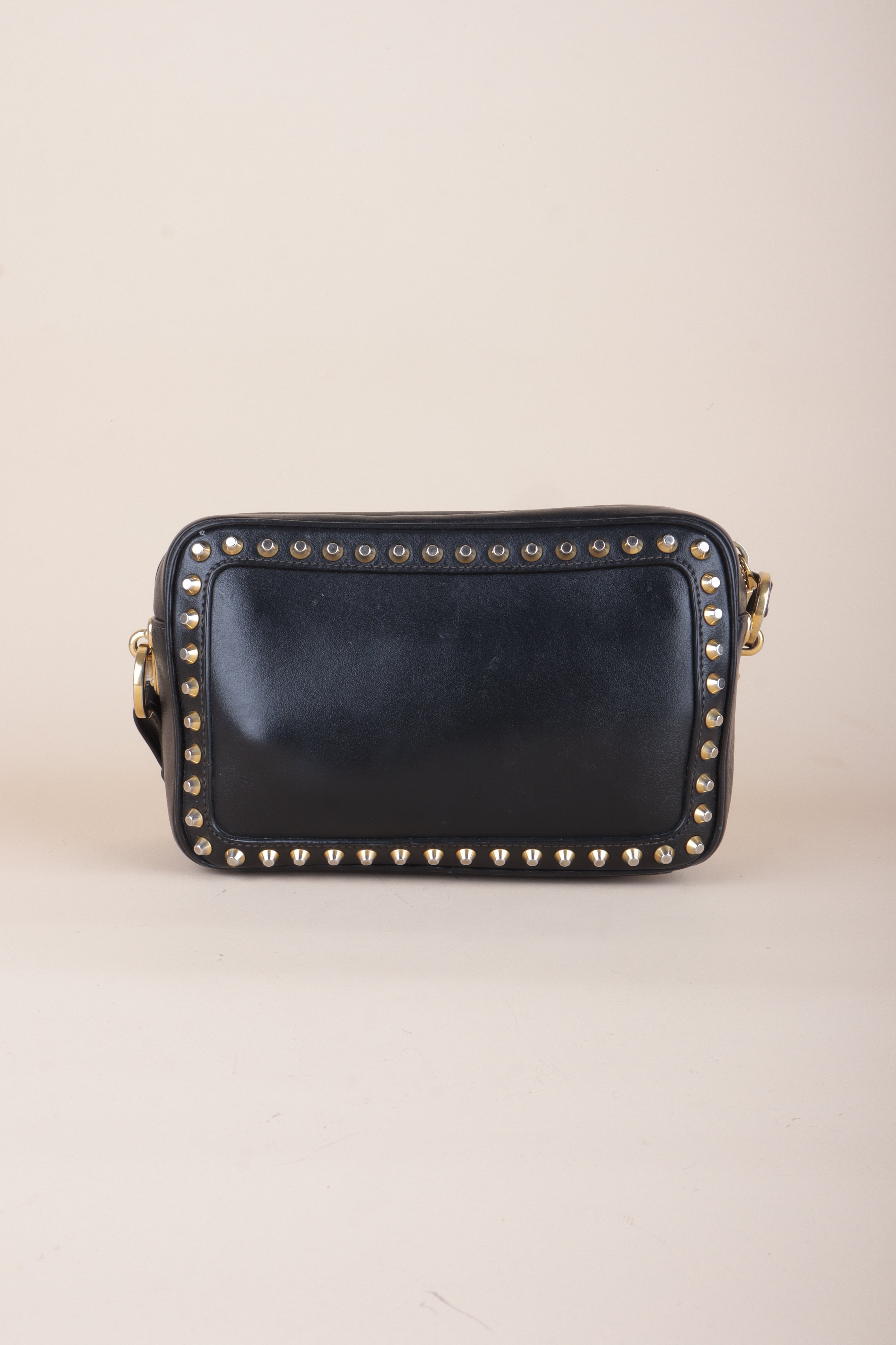 Prada Black Studded Camera Crossbody Bag