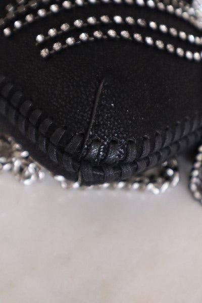 Stella Mccartney Black Crystal Fringed Falabella Mini Bag