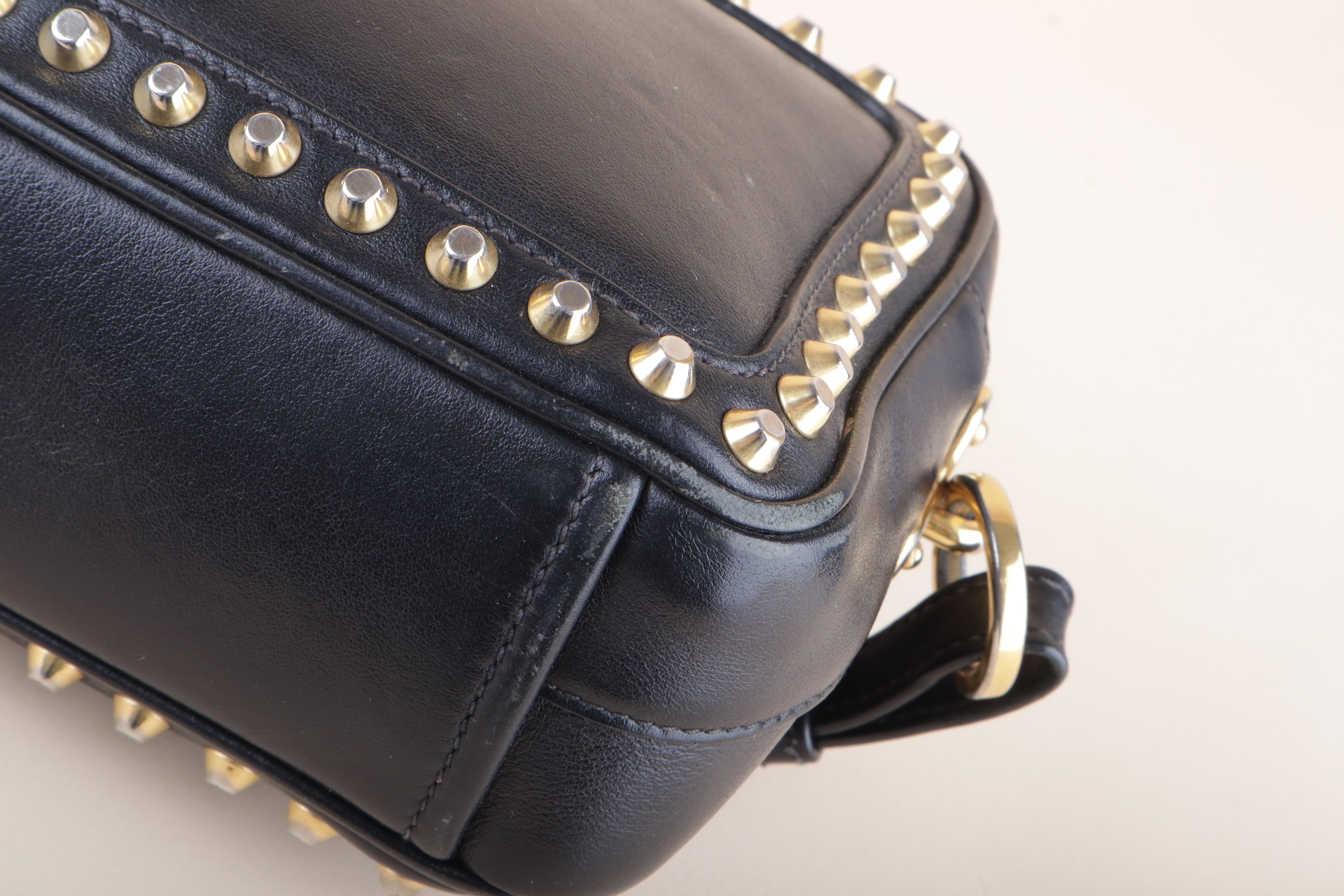 Prada Black Studded Camera Crossbody Bag