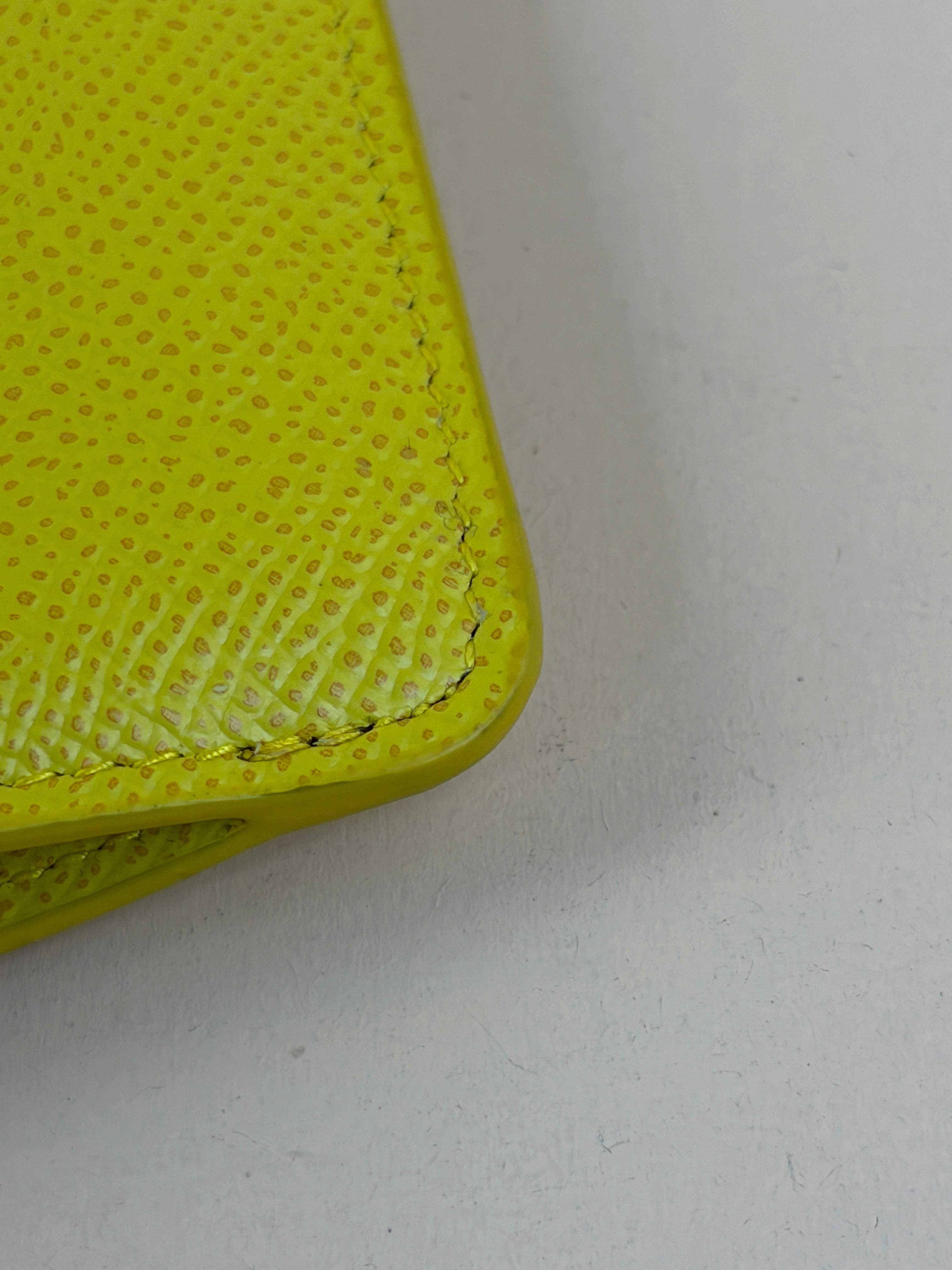 Dolce & Gabbana Yellow Dauphine Zip Card Holder