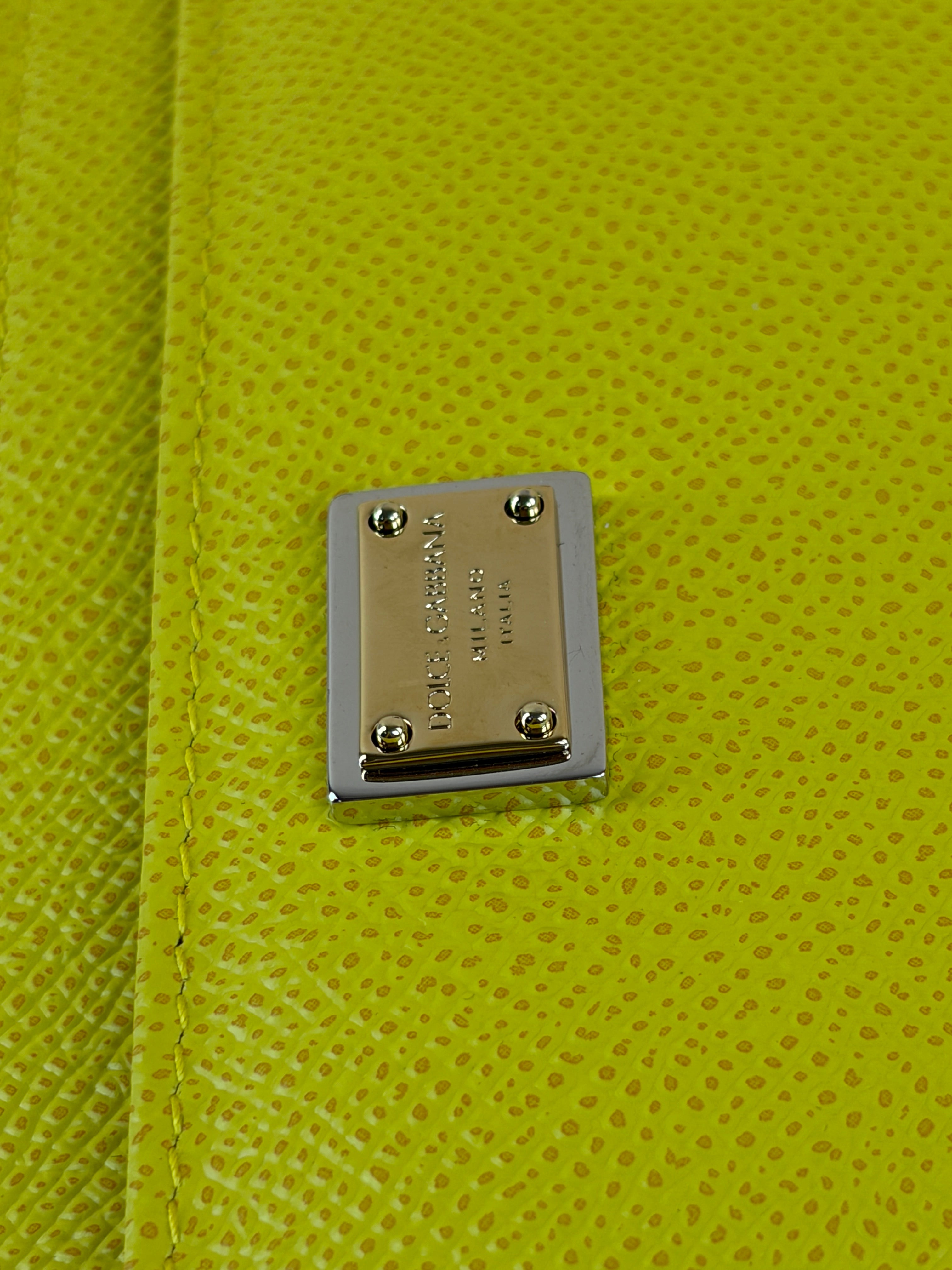 Dolce & Gabbana Yellow Dauphine Zip Card Holder