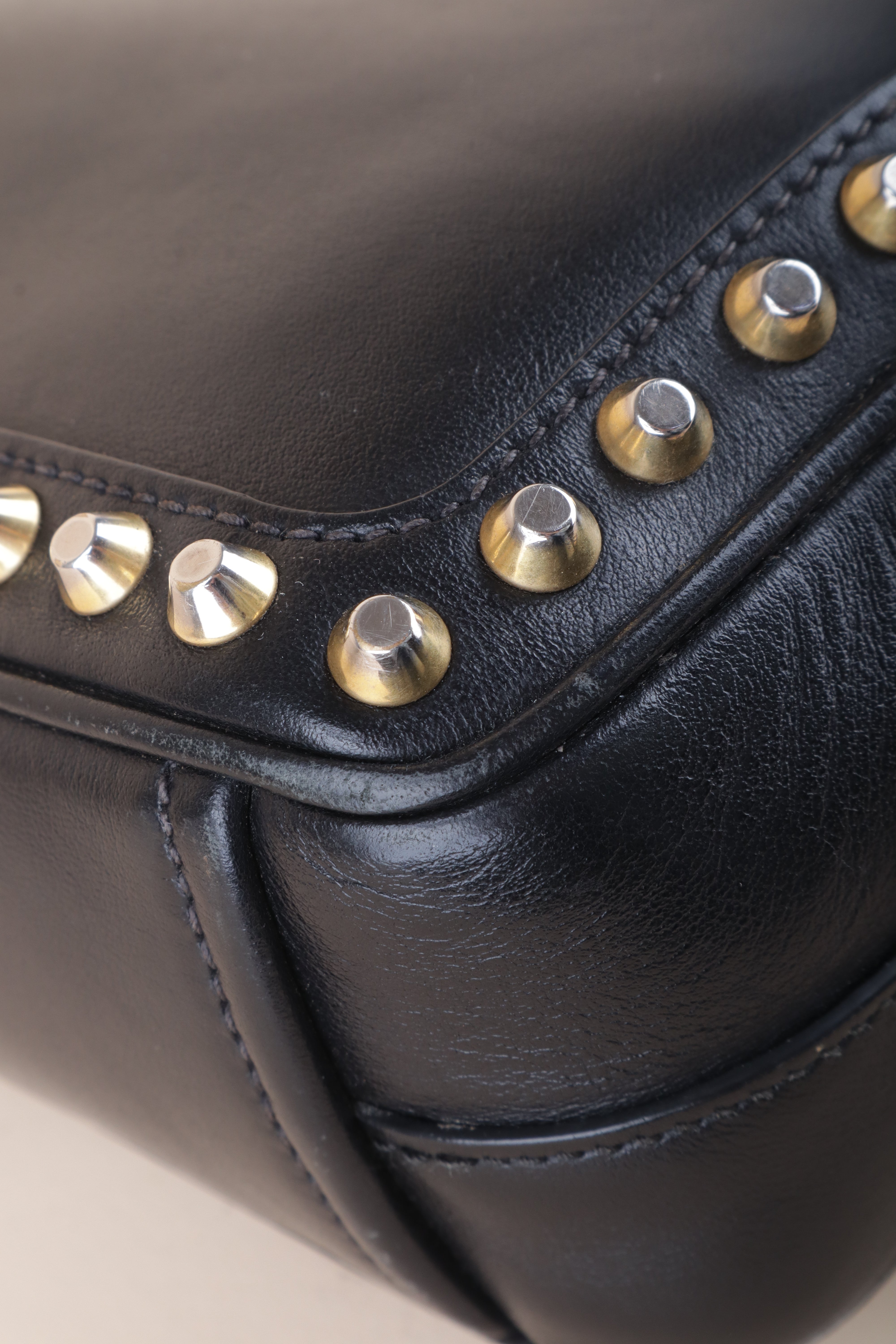 Prada Black Studded Camera Crossbody Bag