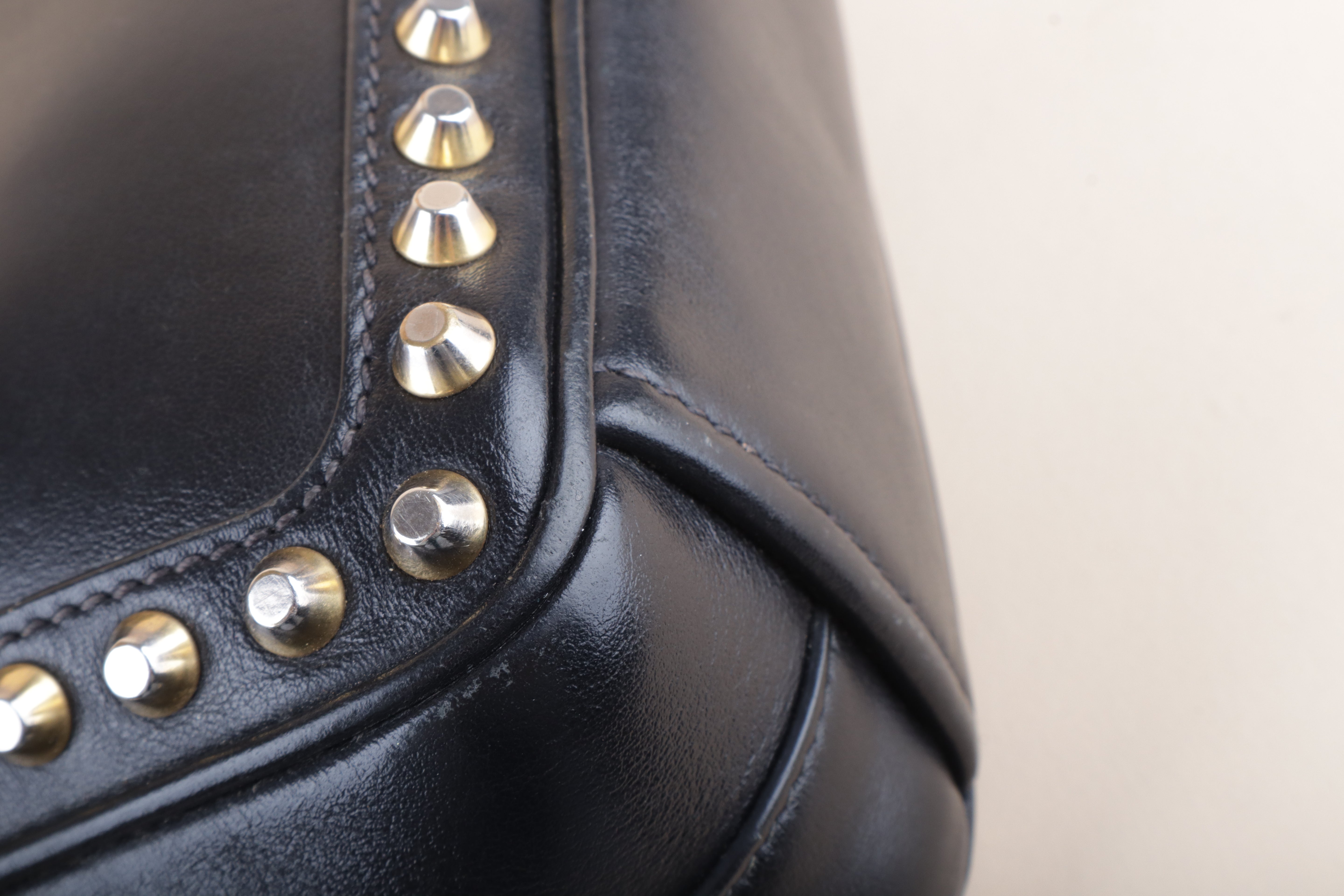 Prada Black Studded Camera Crossbody Bag