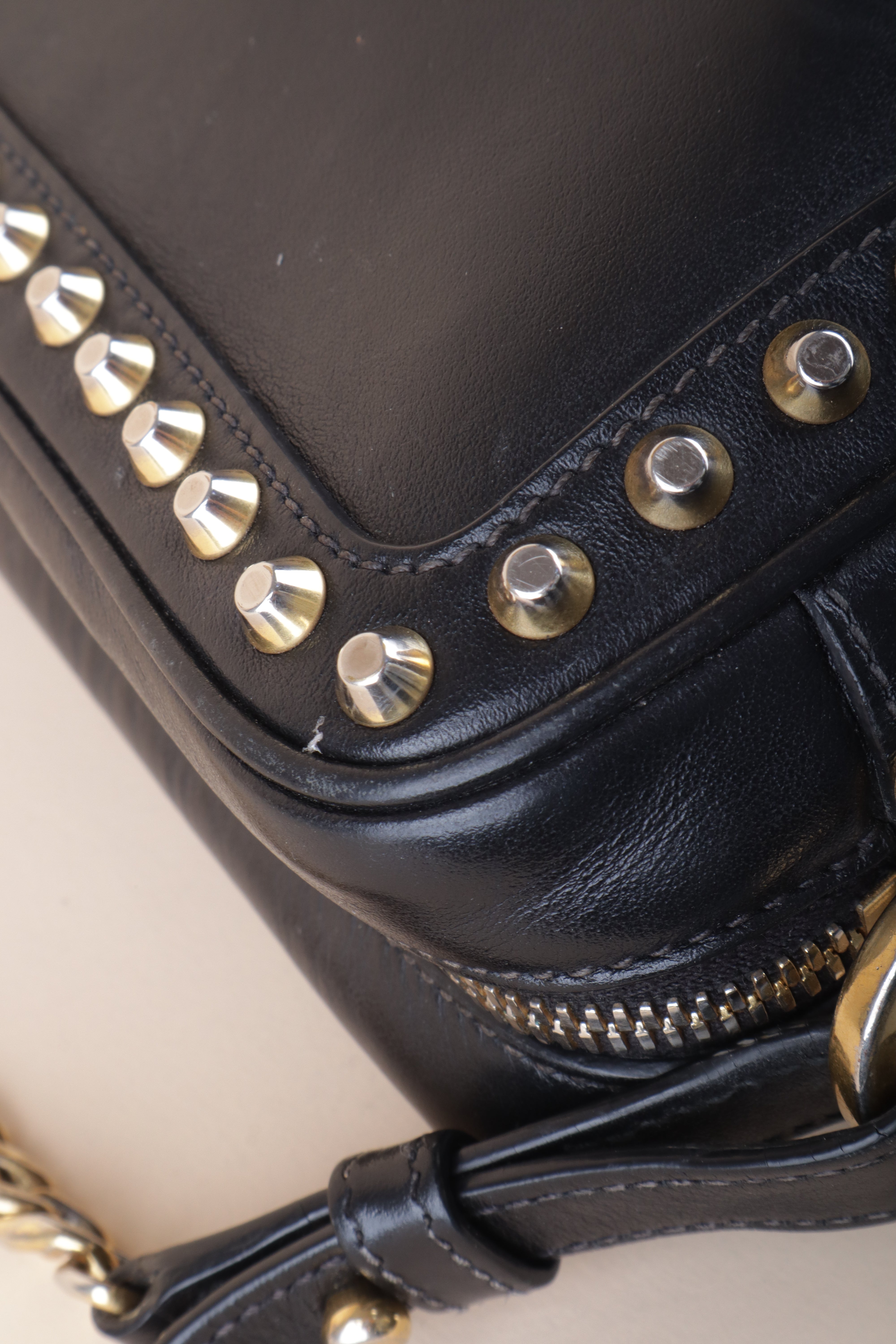 Prada Black Studded Camera Crossbody Bag
