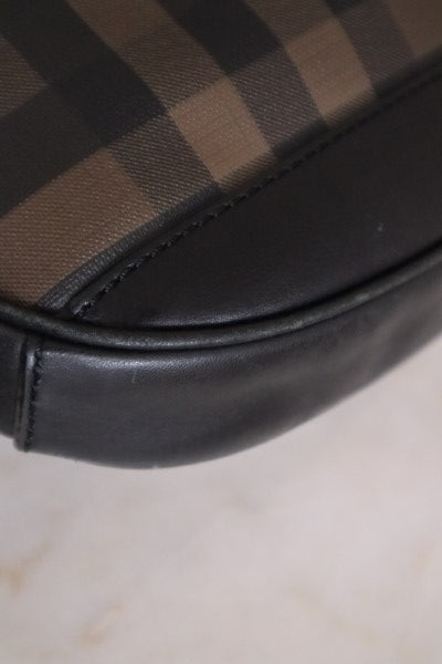 Burberry Black Smoked Check Brooklyn Hobo Trench Bag