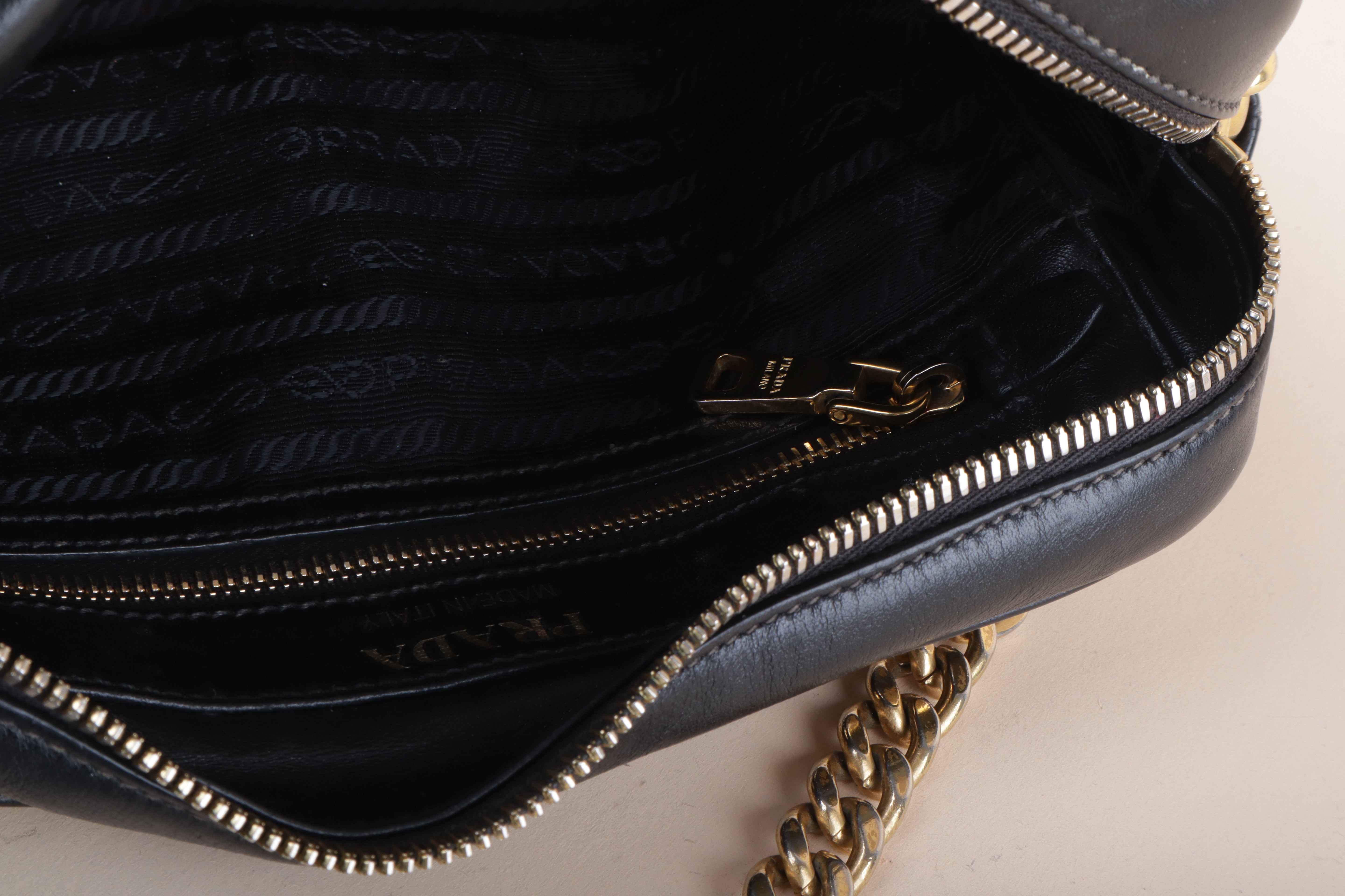 Prada Black Studded Camera Crossbody Bag