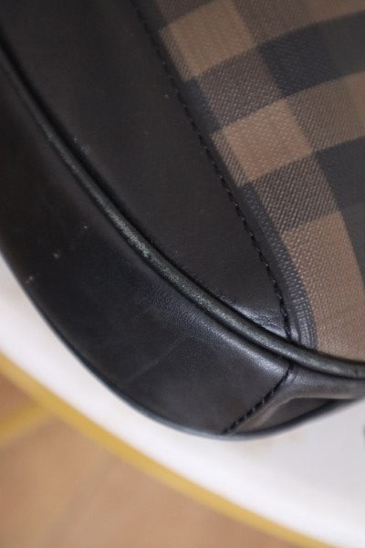 Burberry Black Smoked Check Brooklyn Hobo Trench Bag