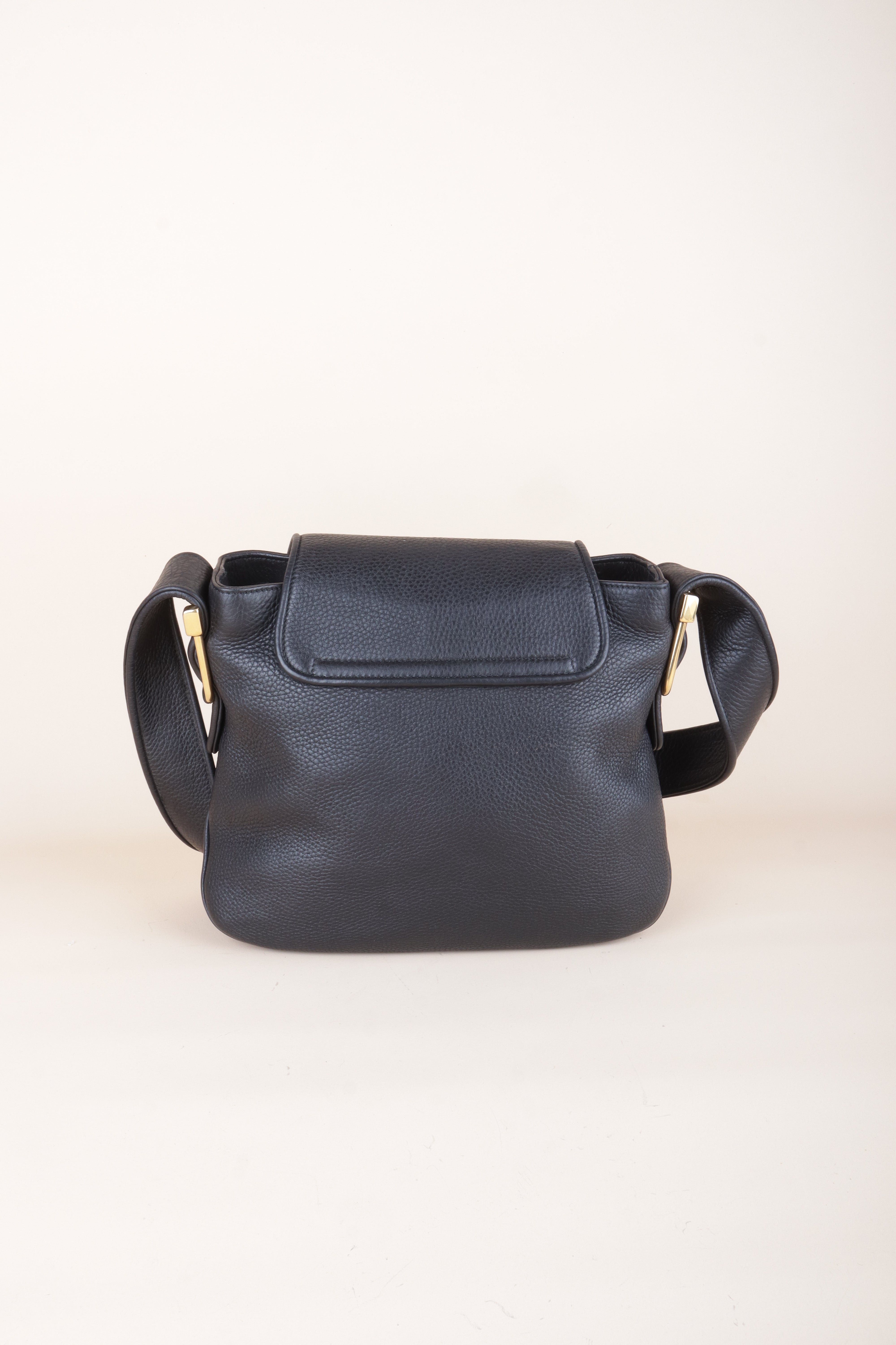 Gucci Black Pebbled 1973 Medium Bag