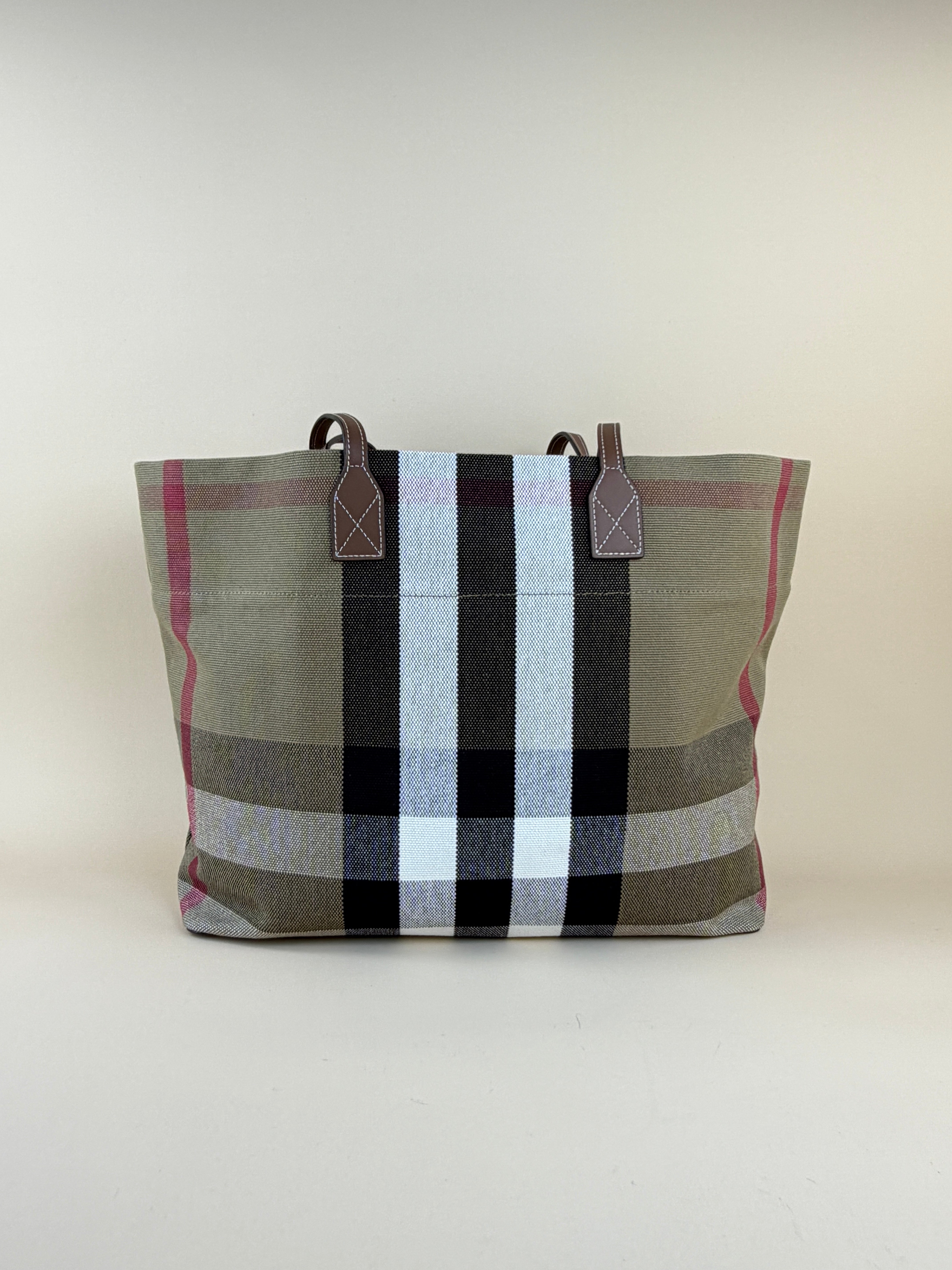 Burberry Brown Giant Check Medium London Tote Bag