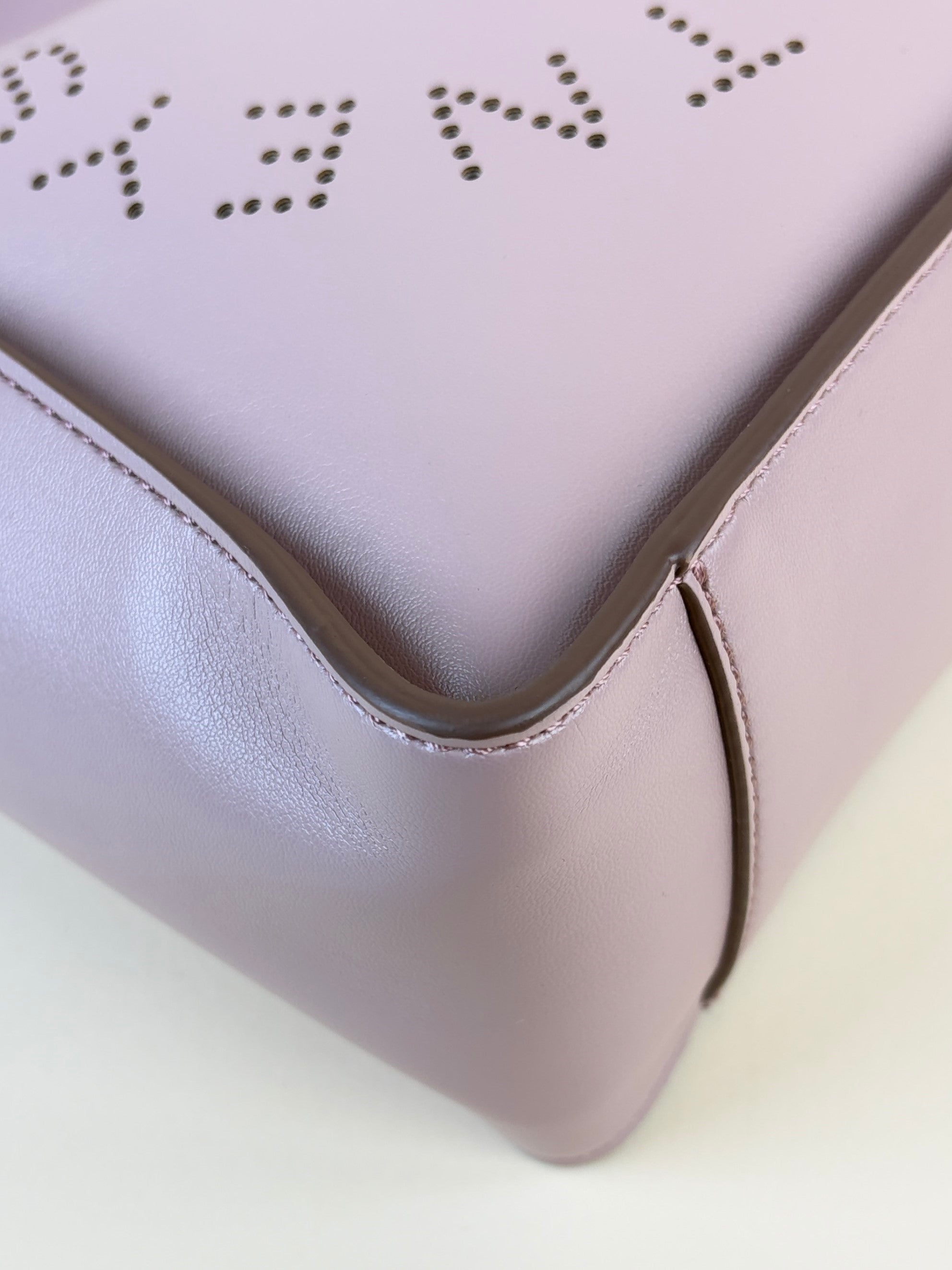 Stella Mccartney Powder Pink Nappa Logo Square Crossbody Bag