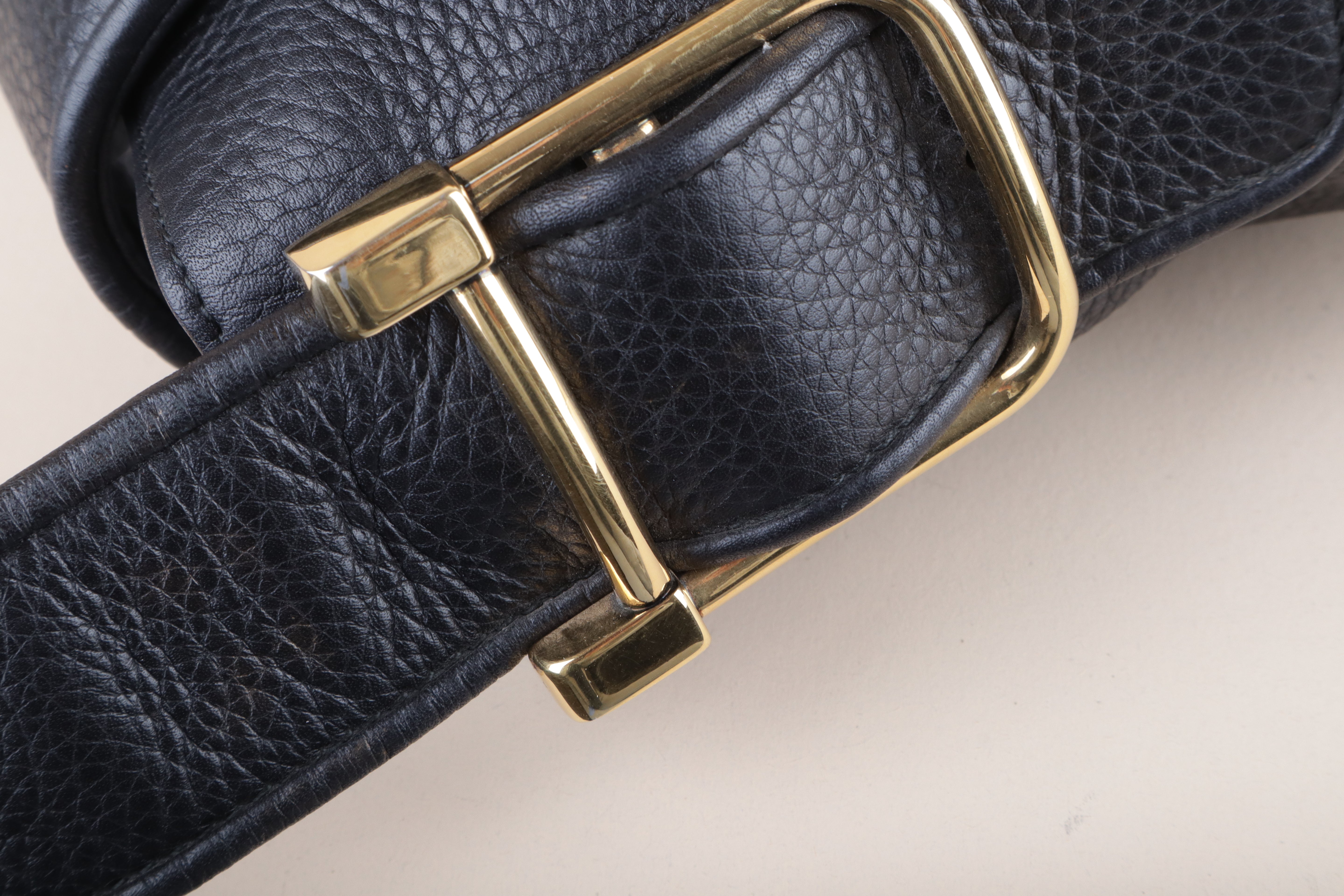 Gucci Black Pebbled 1973 Medium Bag