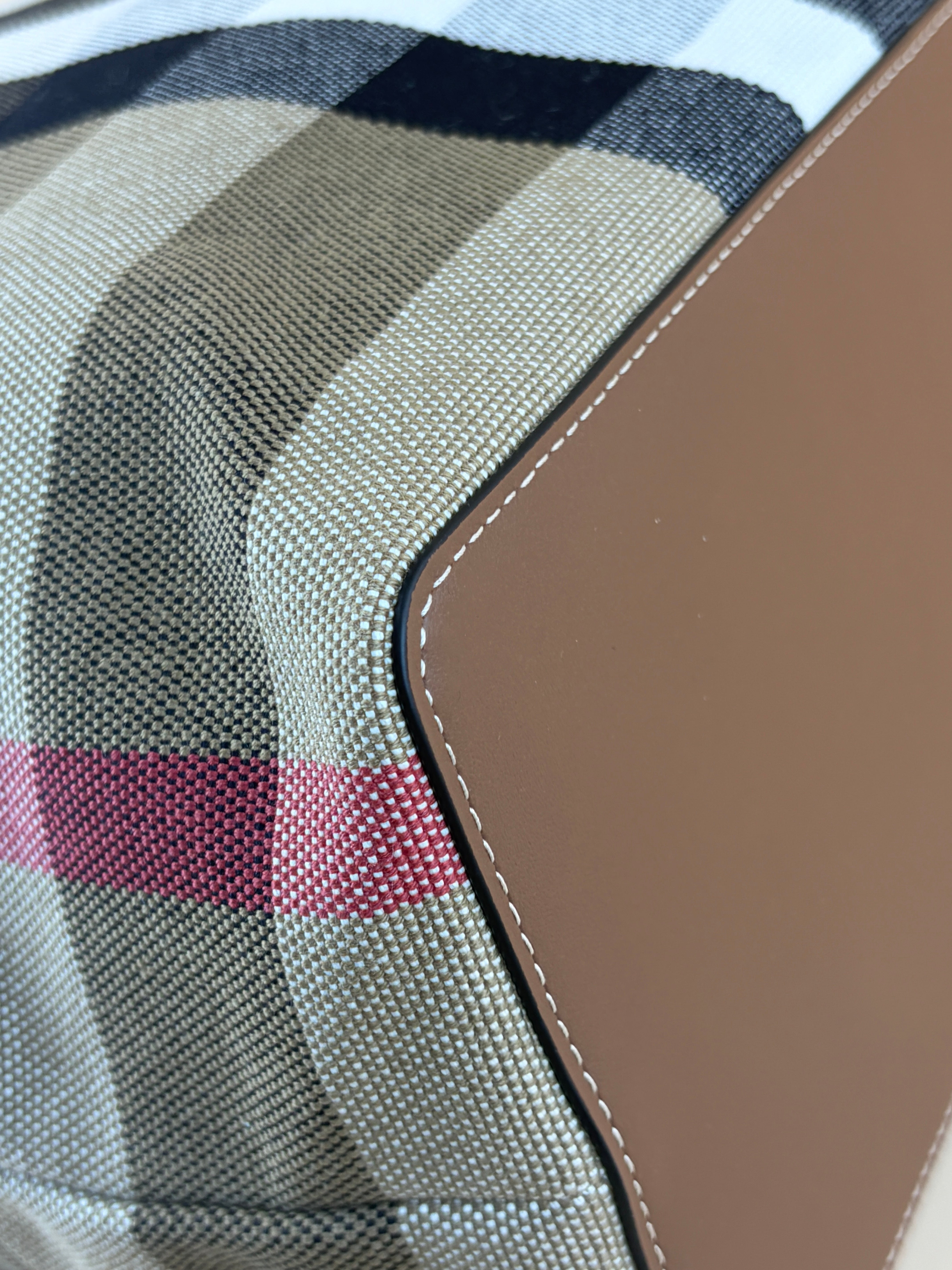 Burberry Brown Giant Check Medium London Tote Bag