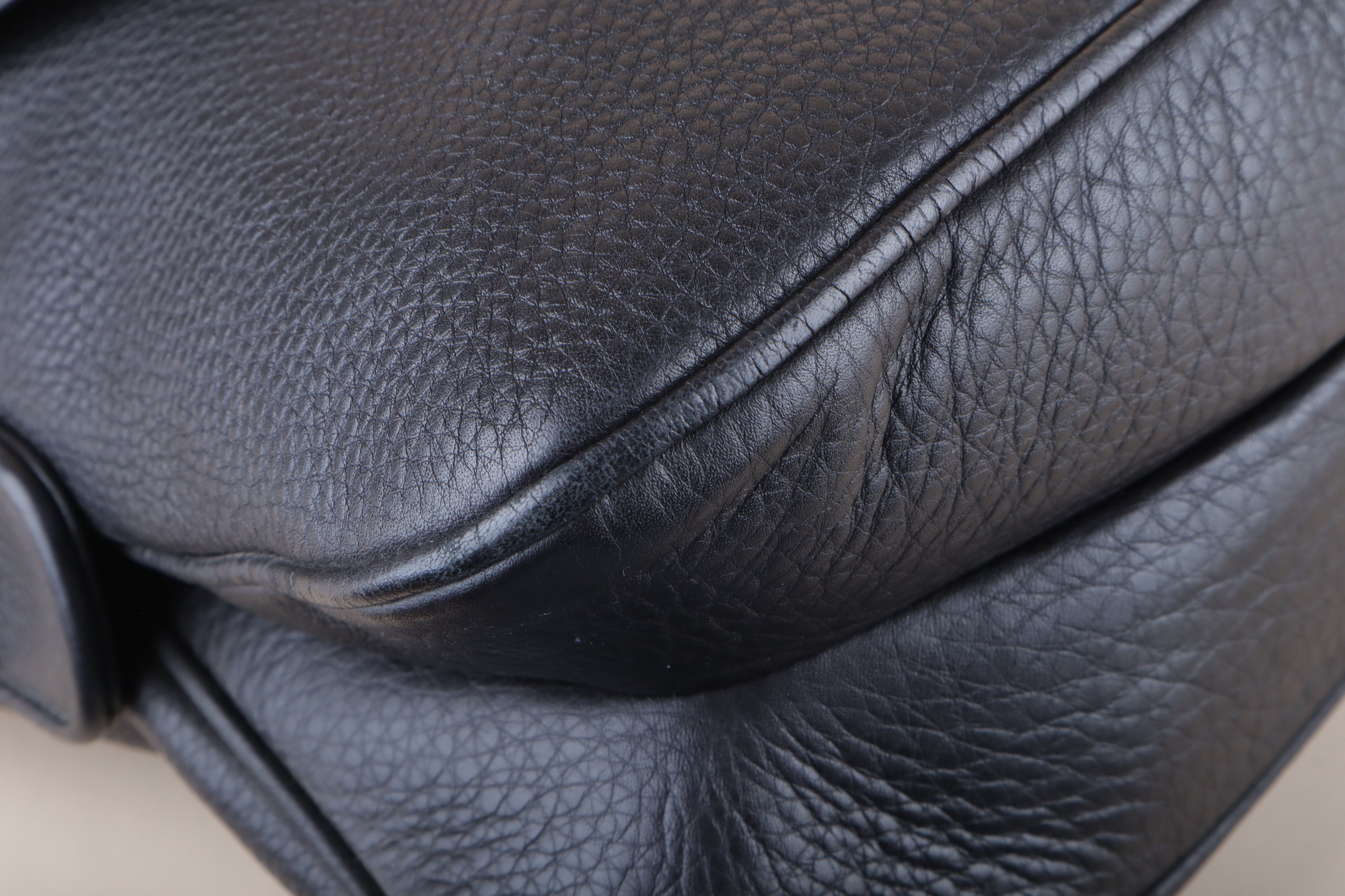 Gucci Black Pebbled 1973 Medium Bag