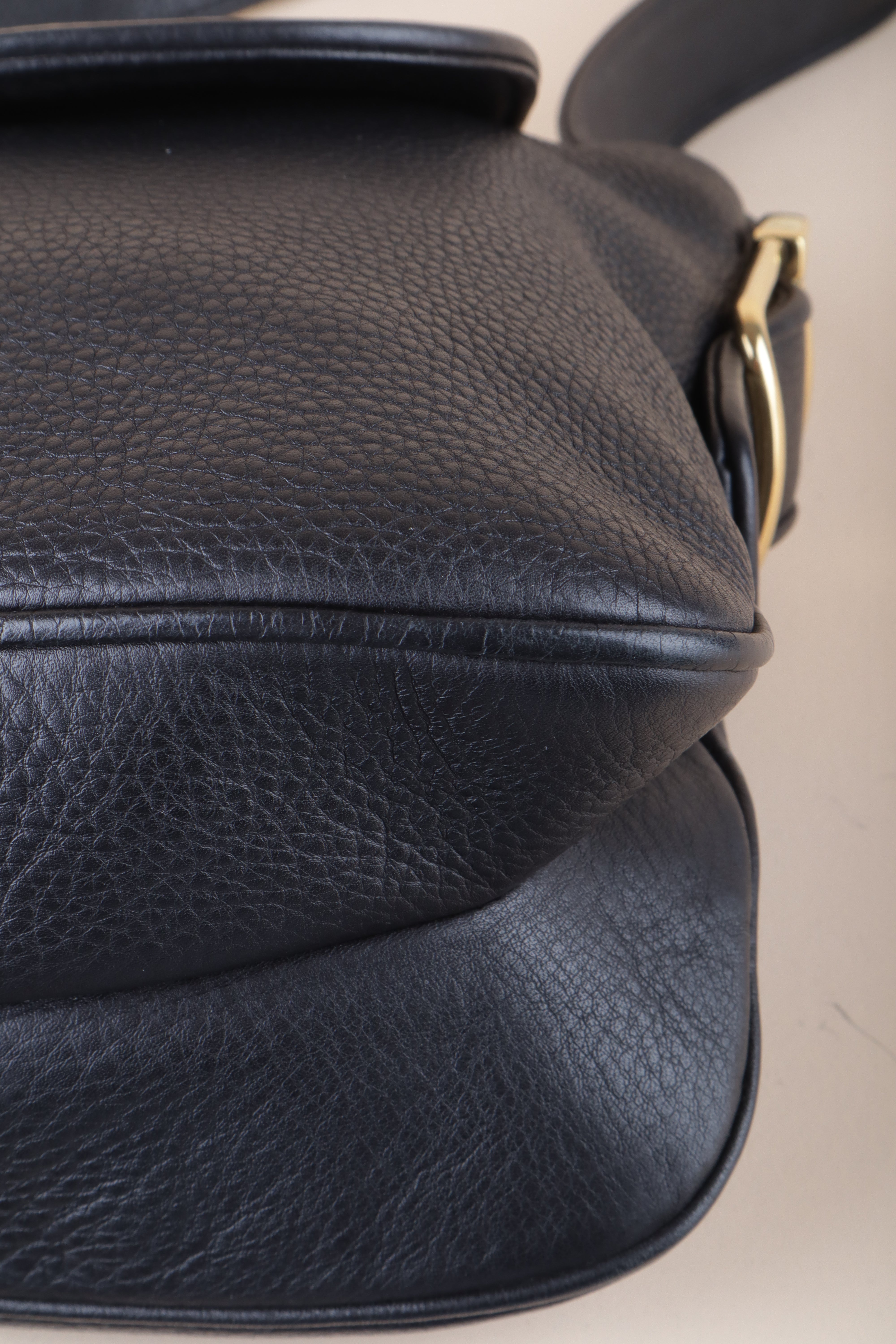 Gucci Black Pebbled 1973 Medium Bag