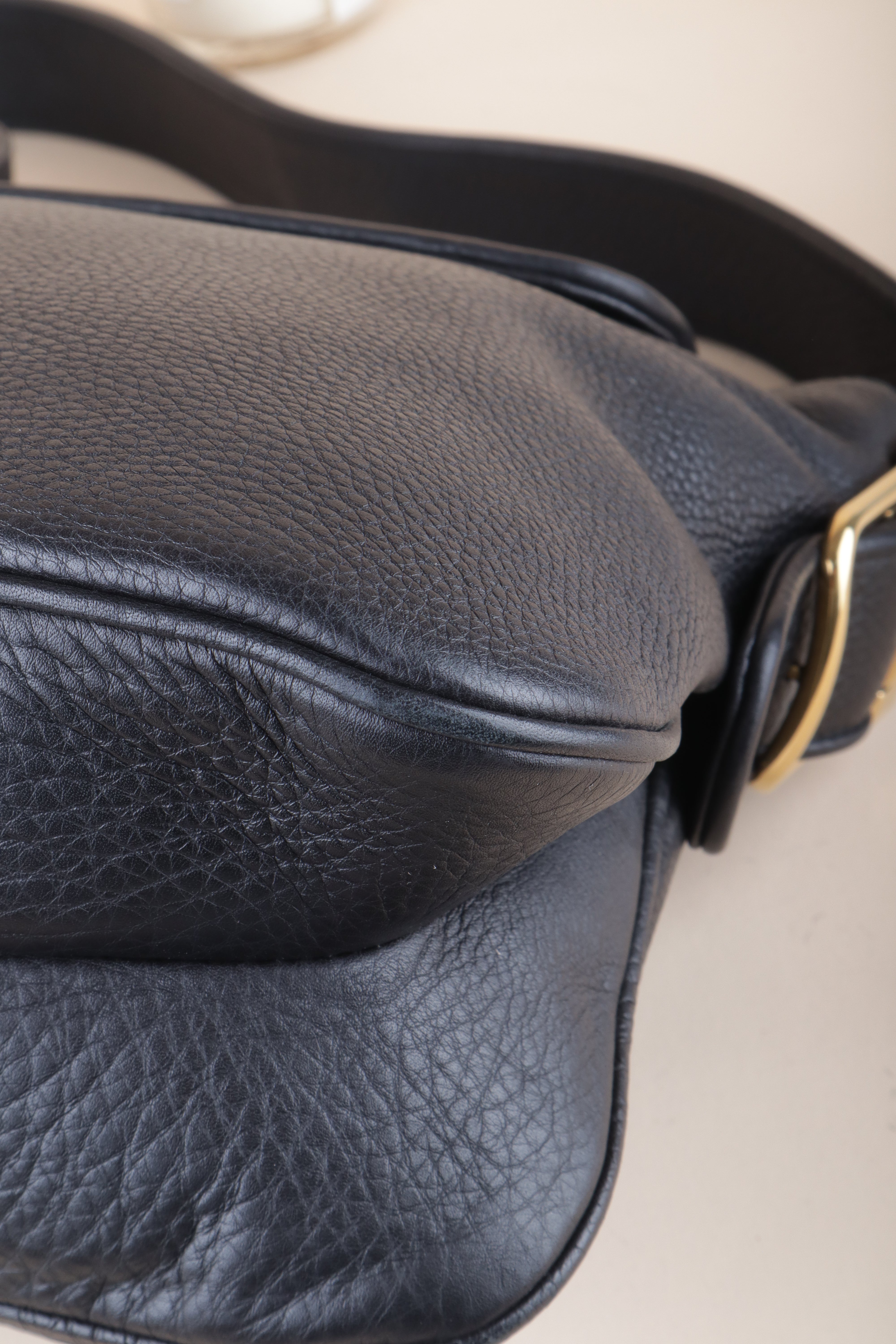 Gucci Black Pebbled 1973 Medium Bag