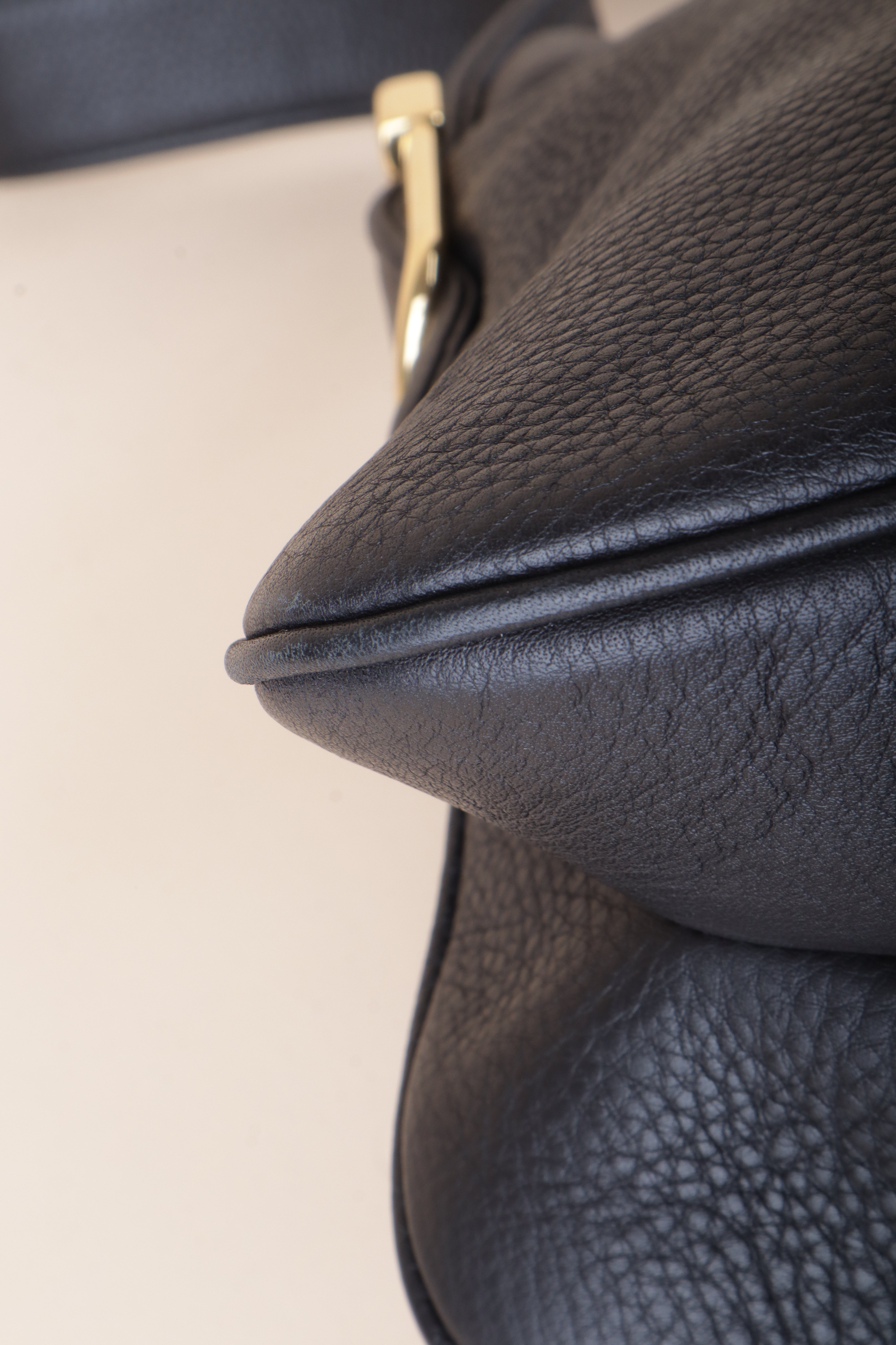 Gucci Black Pebbled 1973 Medium Bag