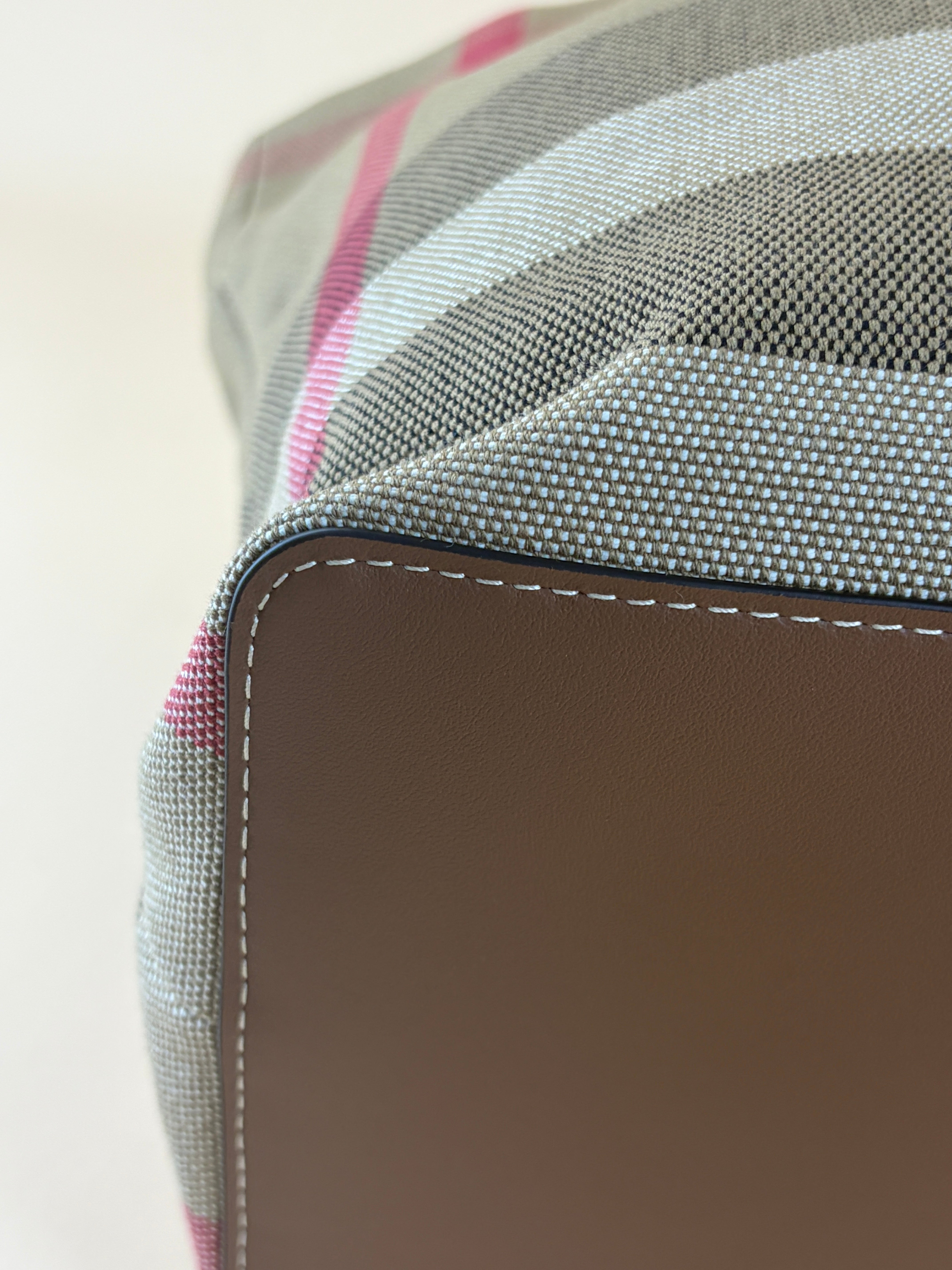 Burberry Brown Giant Check Medium London Tote Bag