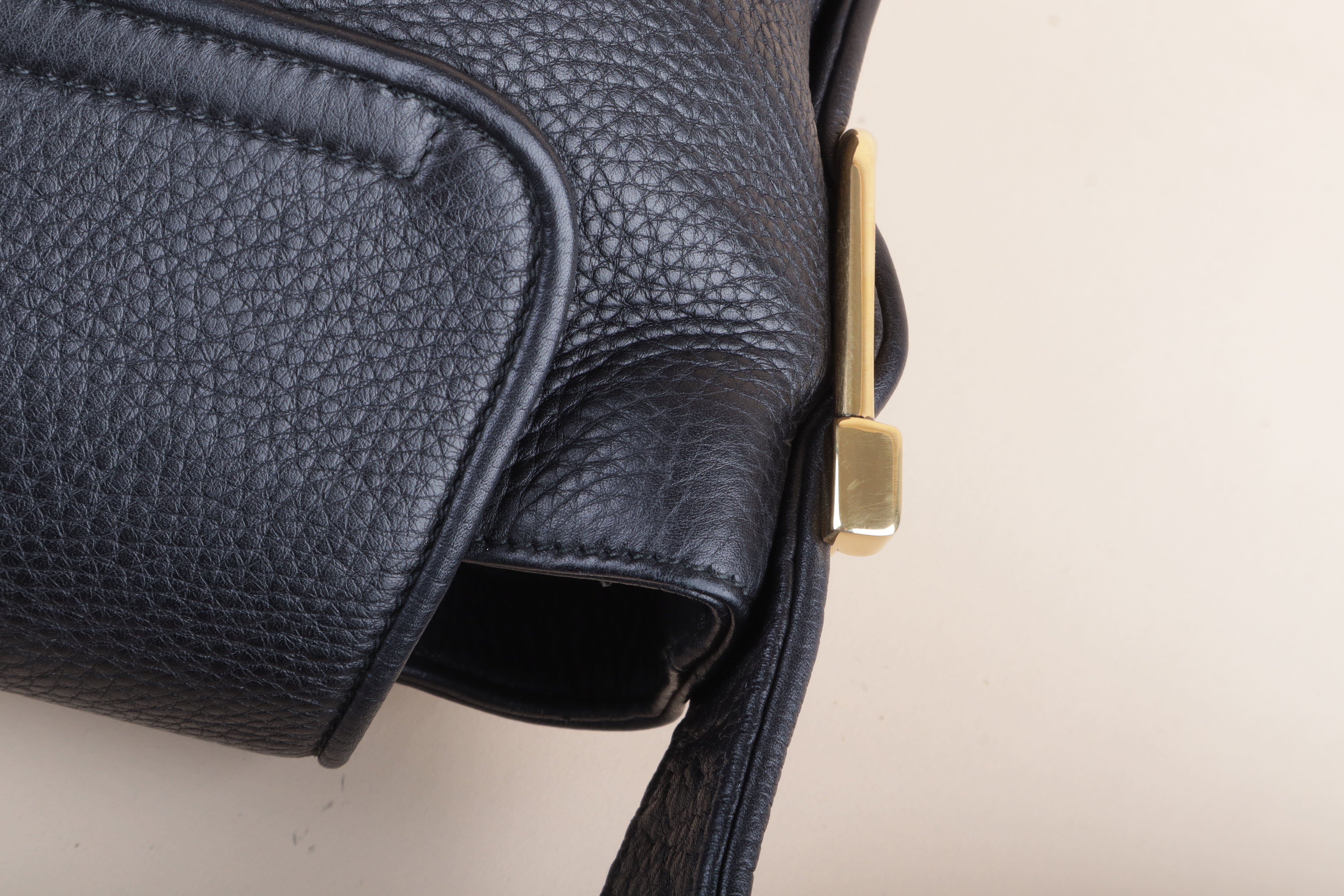 Gucci Black Pebbled 1973 Medium Bag