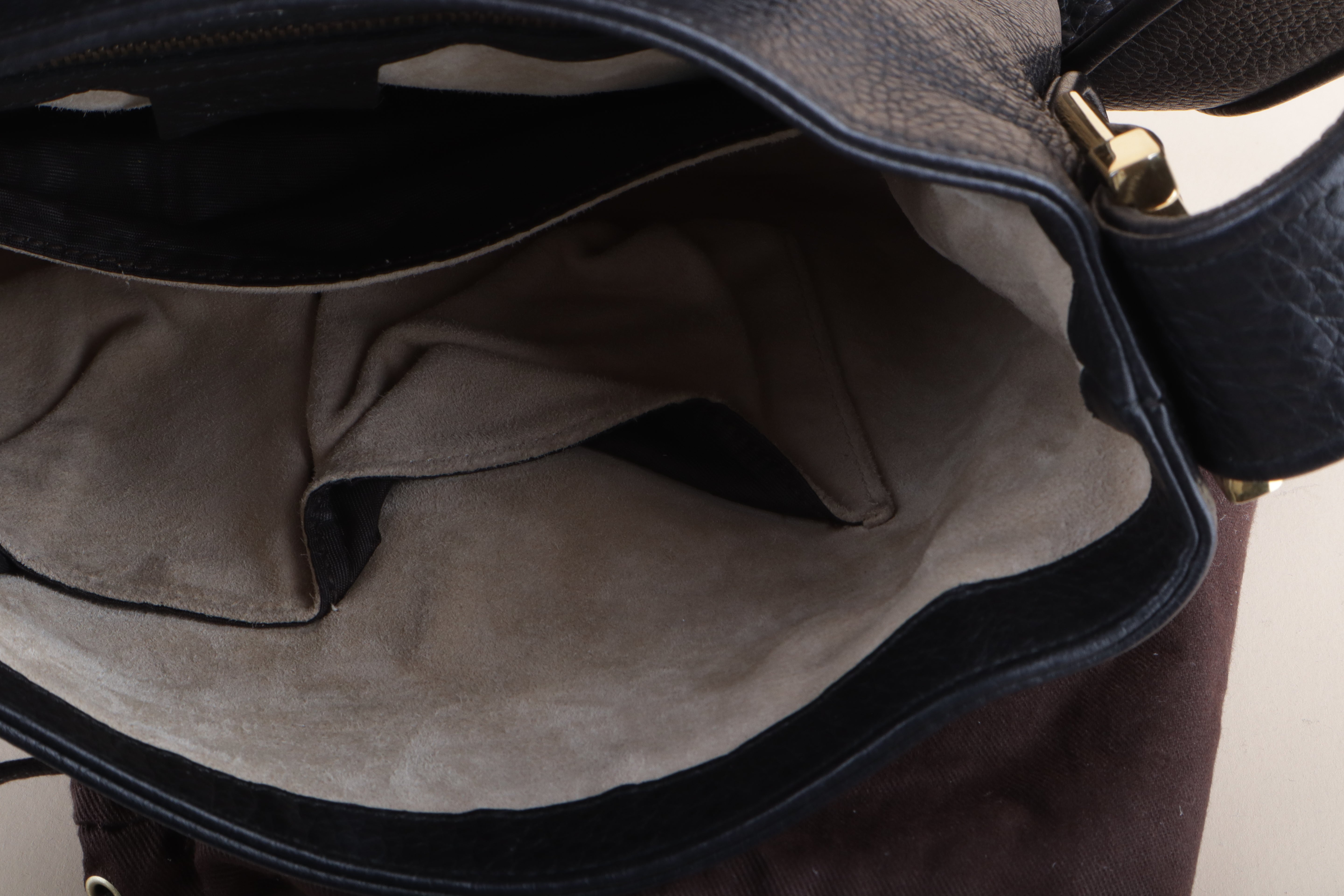Gucci Black Pebbled 1973 Medium Bag