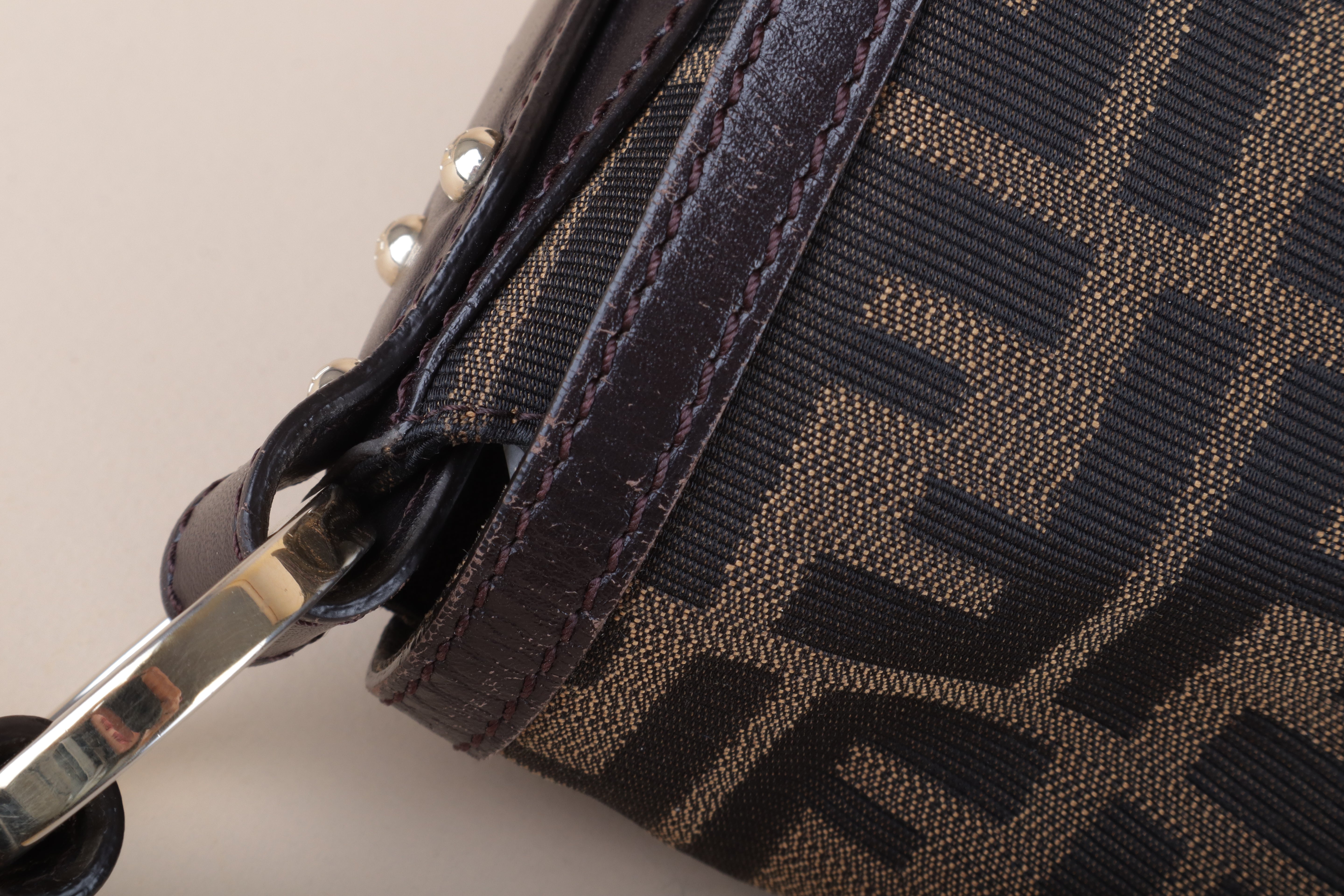 Fendi Bicolor Small Chef Tobacco Zucca Shoulder Bag