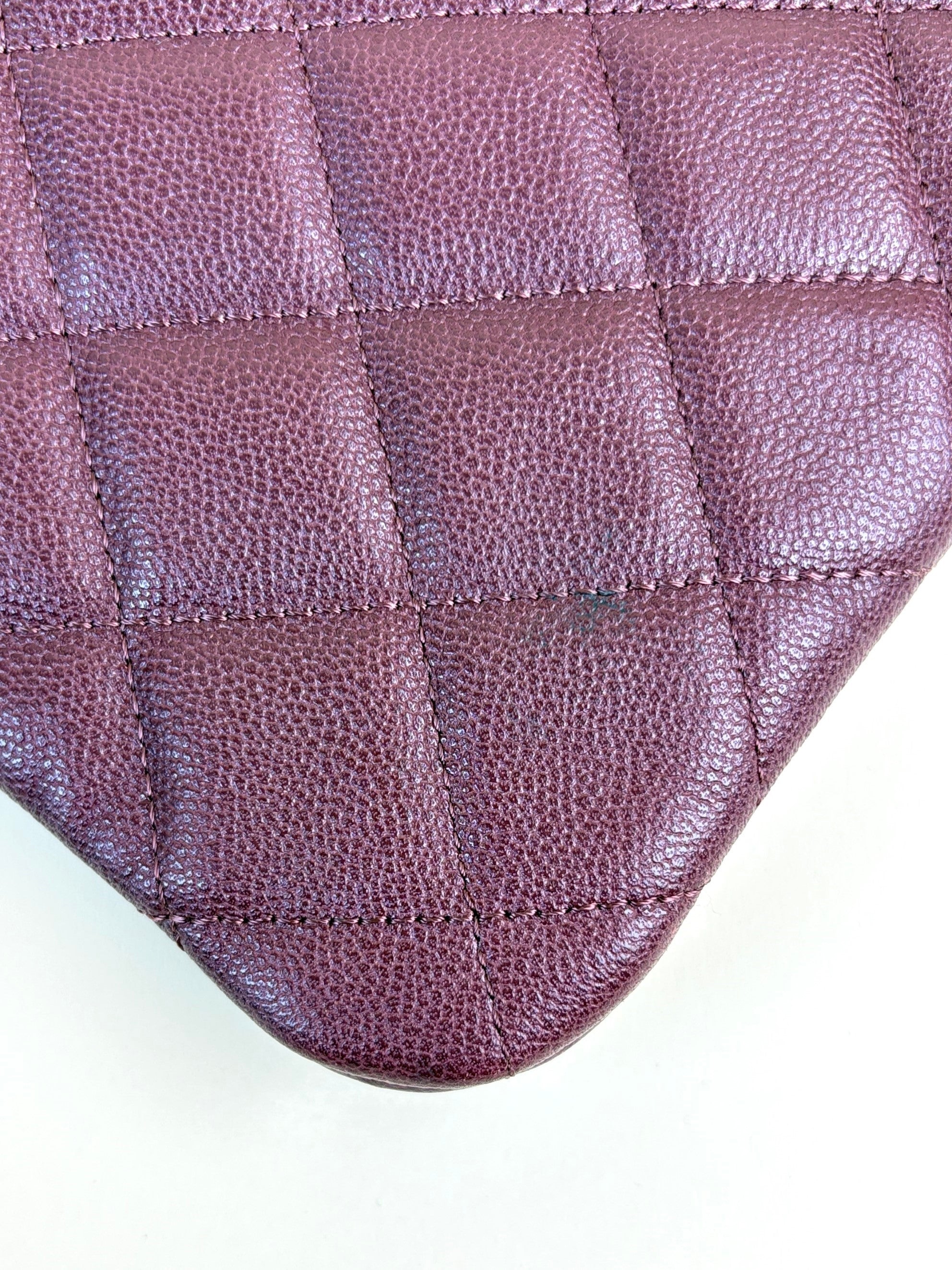 Chanel Burgundy Quilted Medium O-Case Zip Pouch
