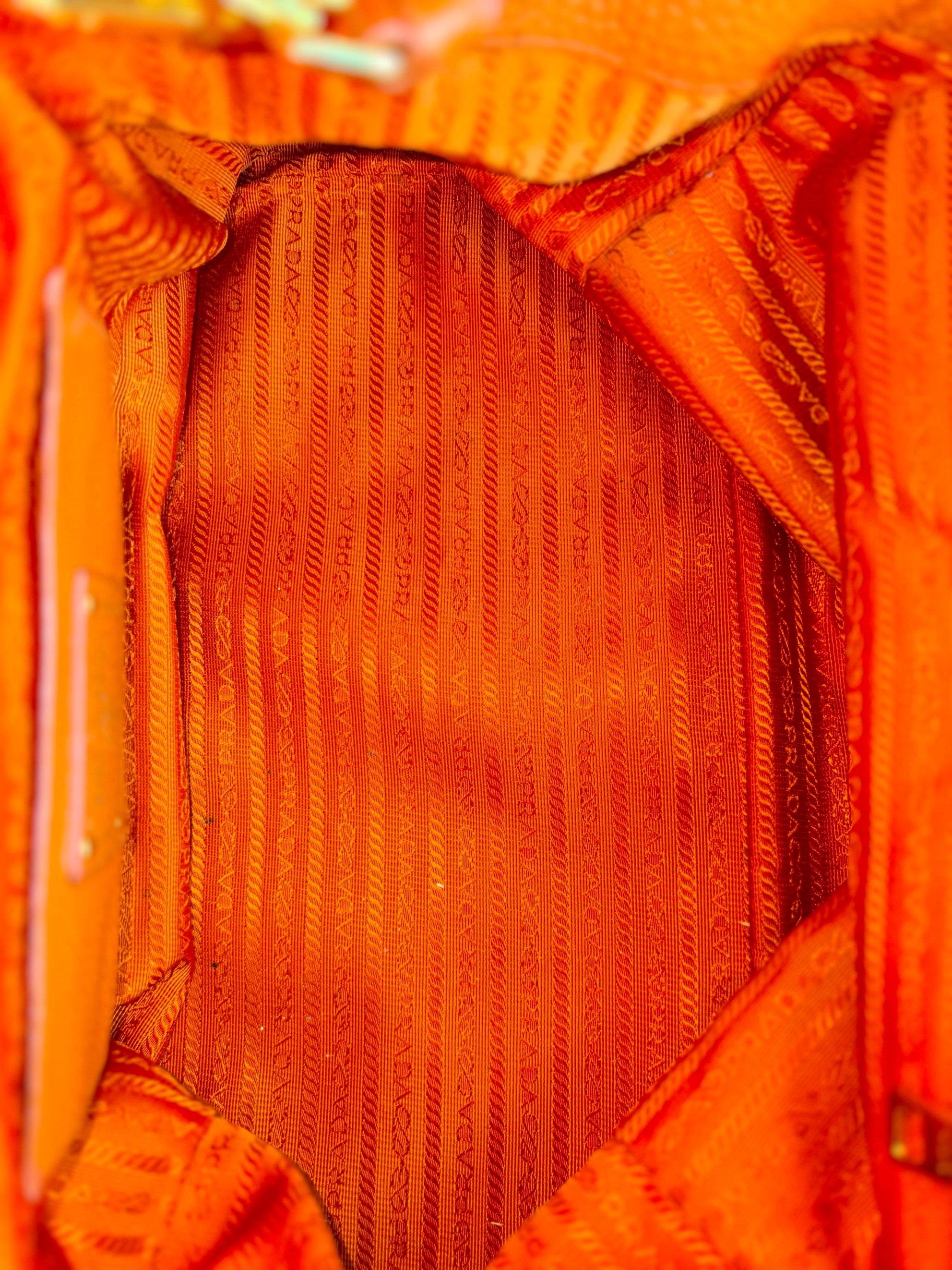 Prada Papaya Vitello Daino Shopping Tote Bag