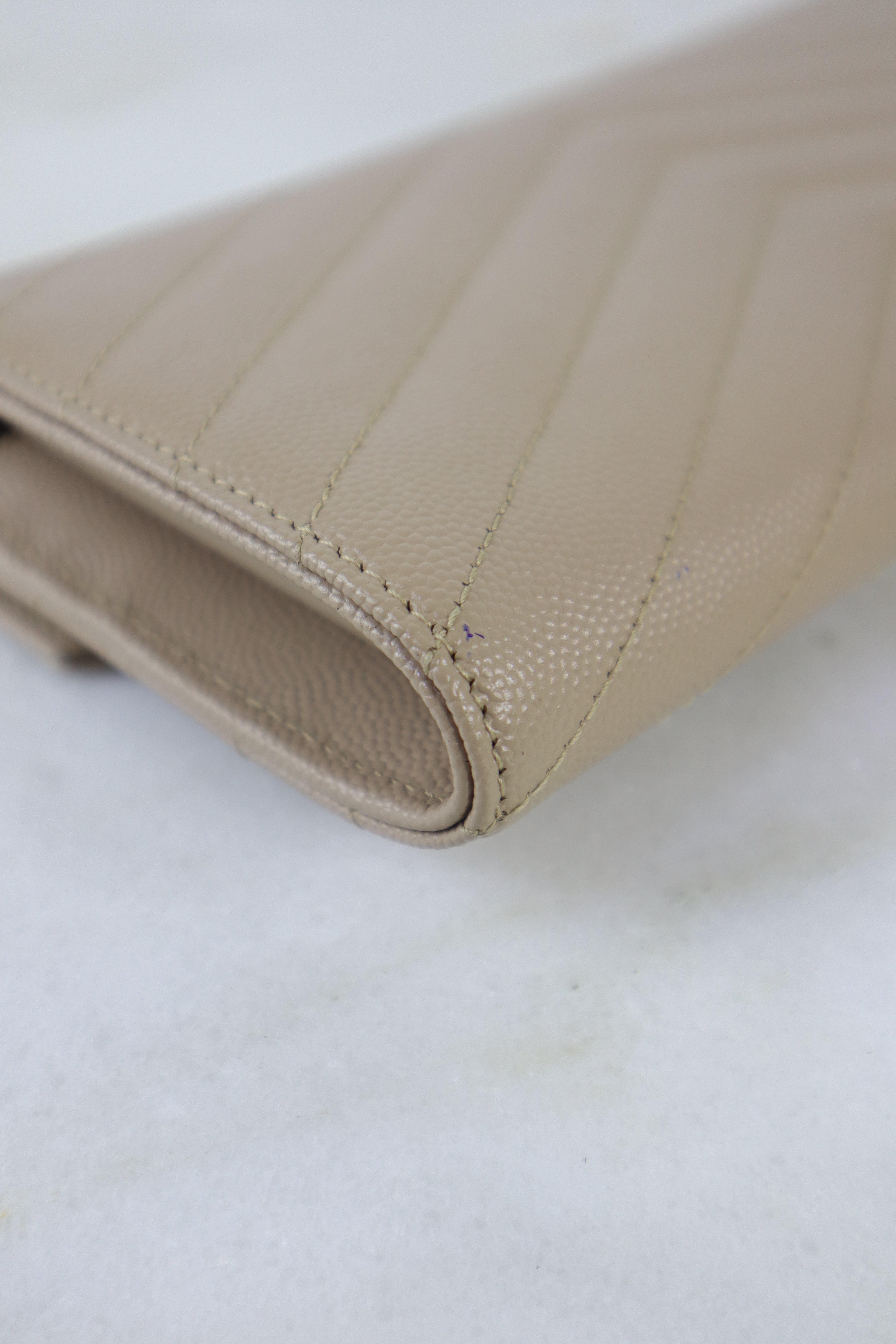 YSL Beige Cassandra Long Wallet