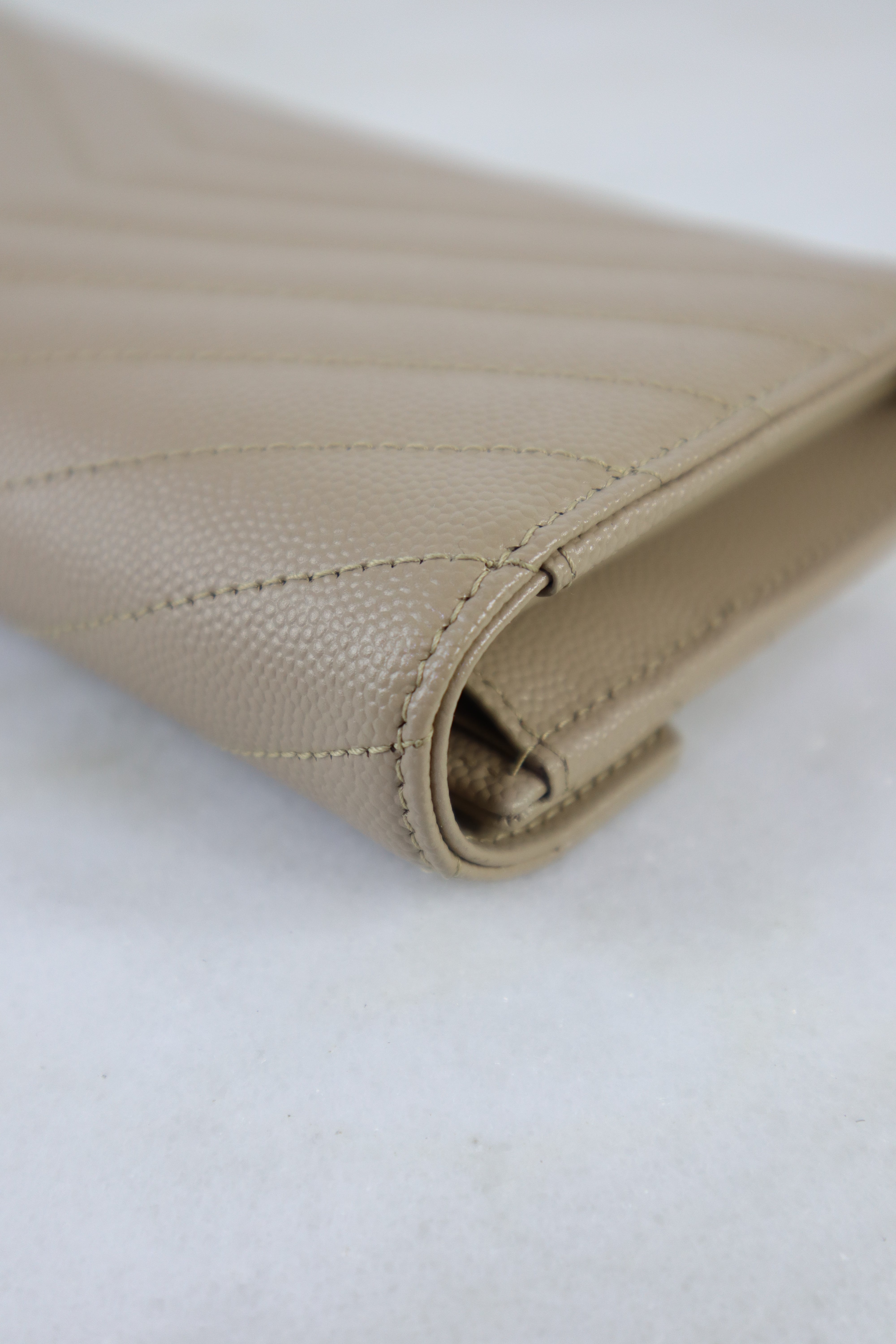 YSL Beige Cassandra Long Wallet
