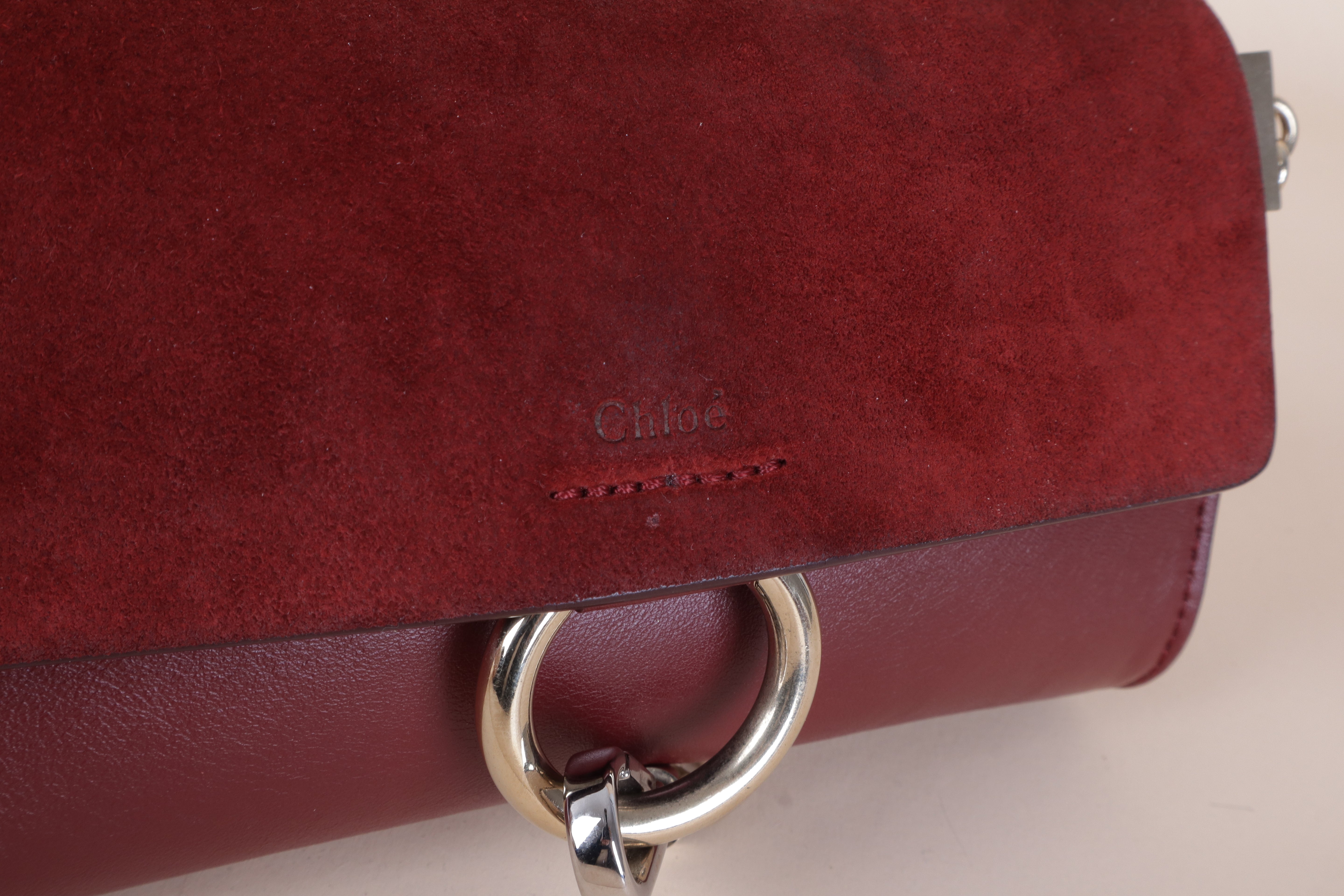Chloe Burgandy mini Faye Crossbody Bag