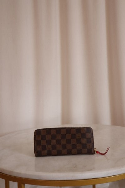 Louis Vuitton Damier Red Clemence Zip Wallet