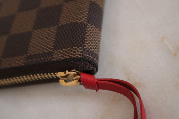 Louis Vuitton Damier Red Clemence Zip Wallet