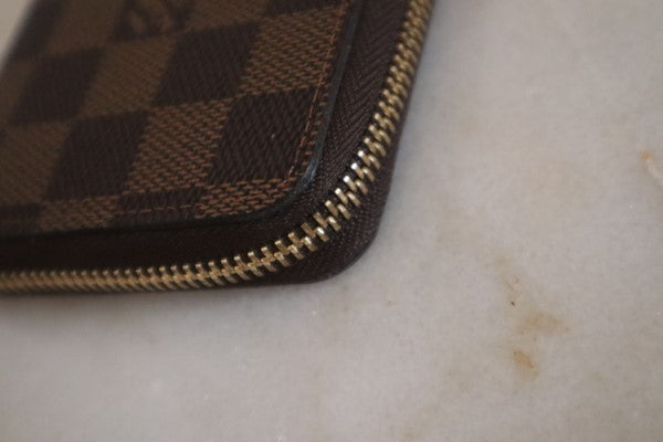 Louis Vuitton Damier Red Clemence Zip Wallet