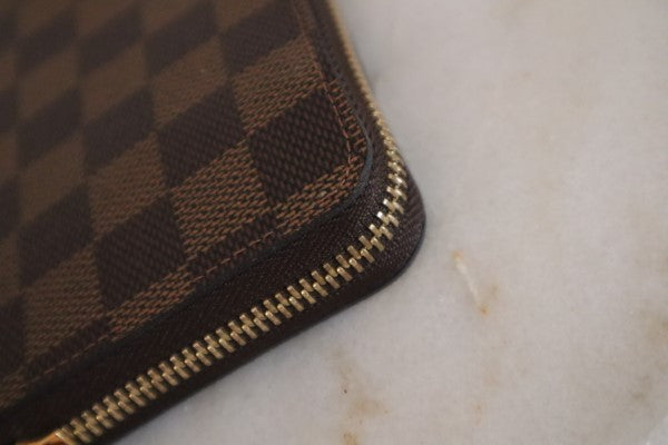 Louis Vuitton Damier Red Clemence Zip Wallet