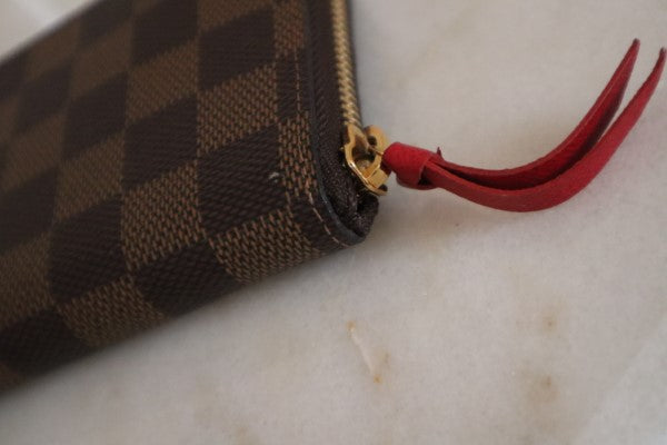 Louis Vuitton Damier Red Clemence Zip Wallet