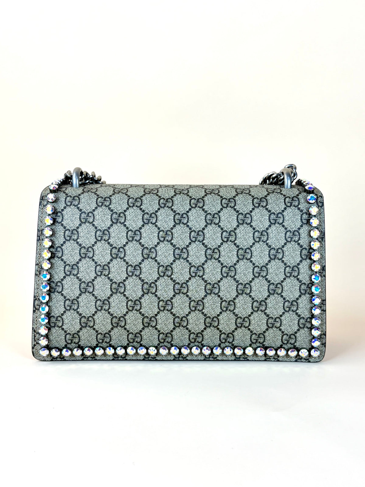 Gucci GG Supreme monogram suede crystal small Dionysus beige ebony light peonia