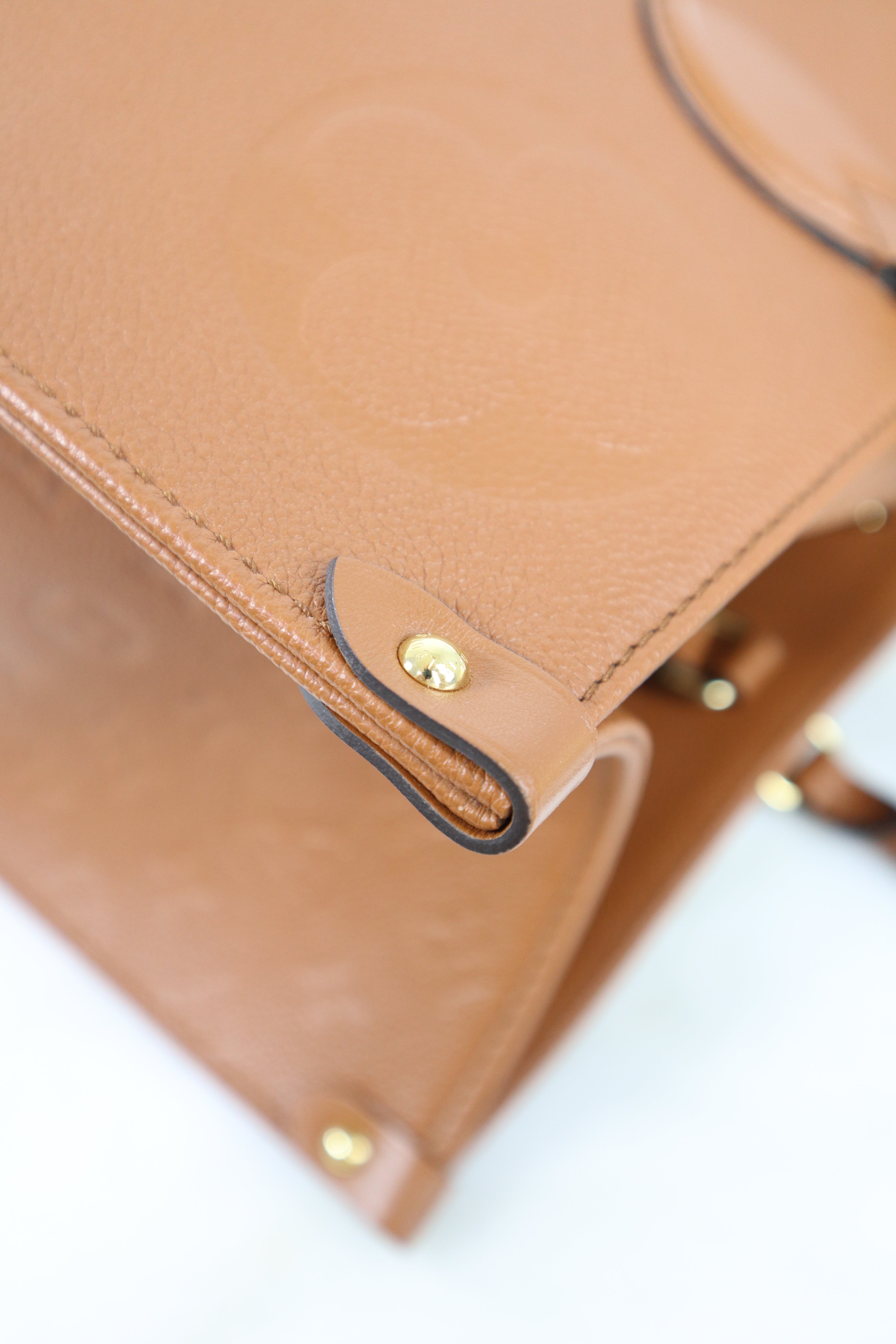Louis Vuitton Camel Onthego Empreinte GM Bag
