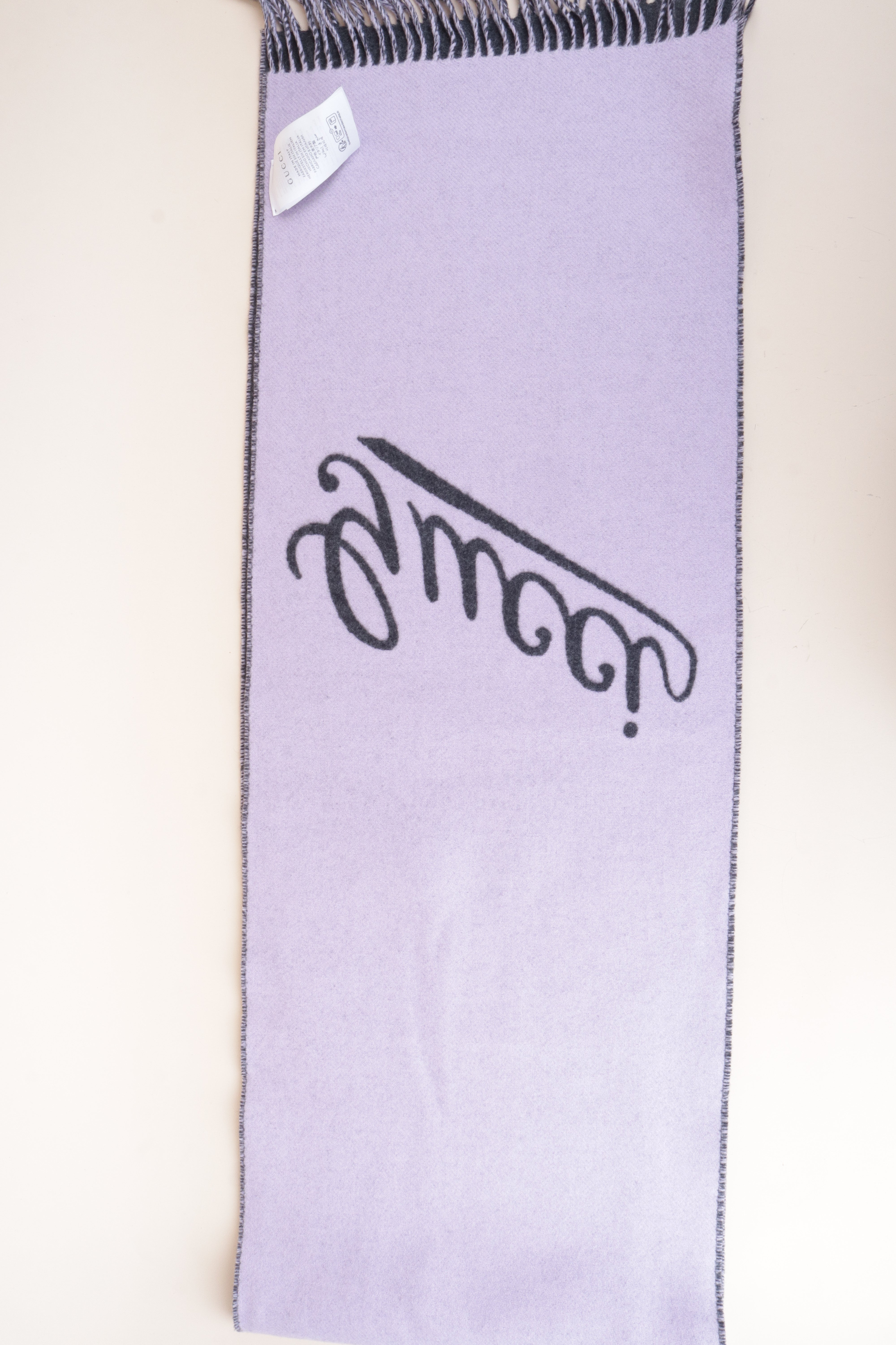 Gucci Bicolor Cashmere with Gucci Logo Wool Scarf