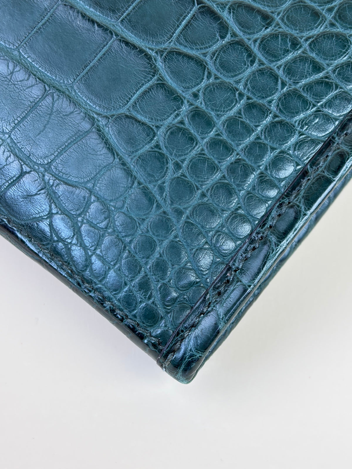 Hermes matte alligator jige duo clutch cactus vert titien