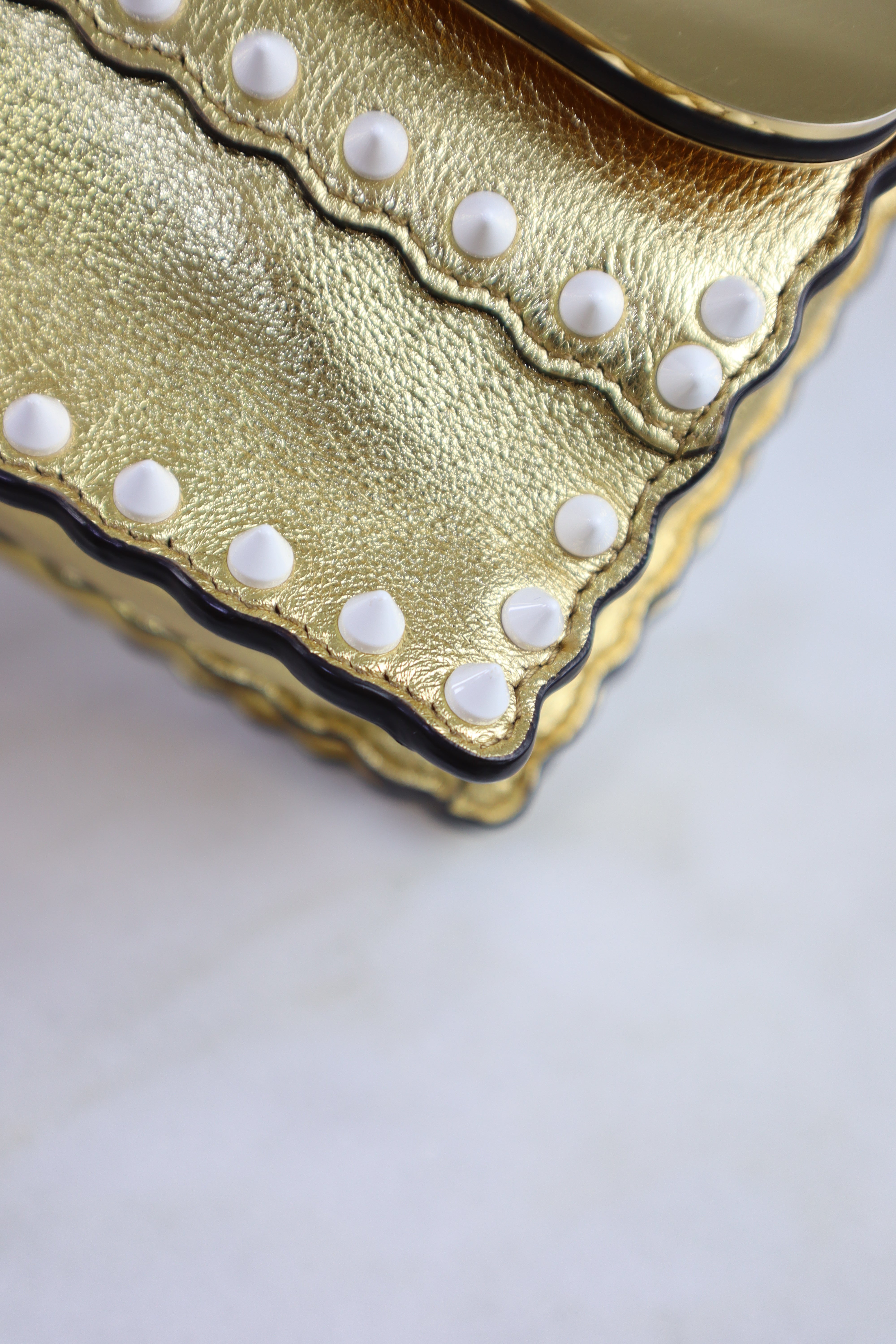 Fendi Bicolor Floral Metallic Kan I Monster Shoulder Bag