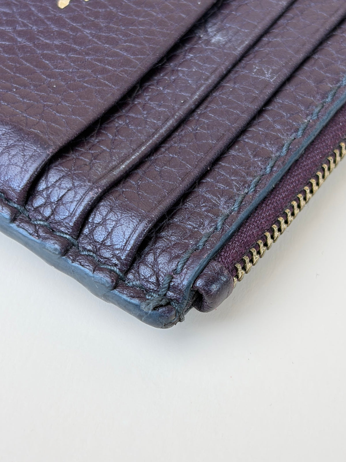 Dior Burgundy leather zip card holder